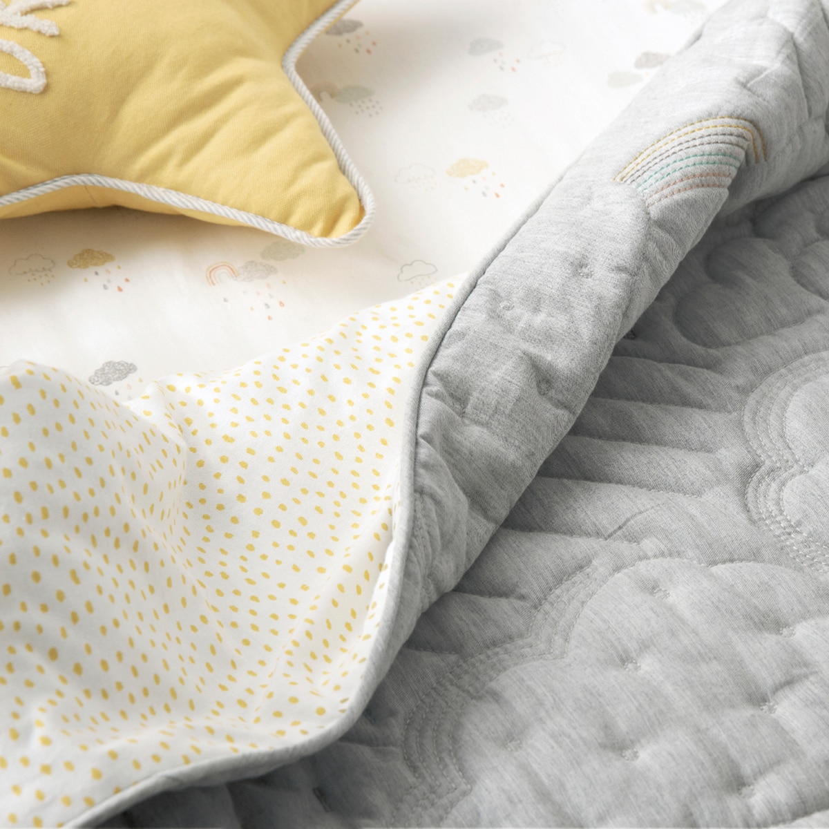 Edredón Relleno Mamas & Papas Cloud estampado - Gris Gris-4