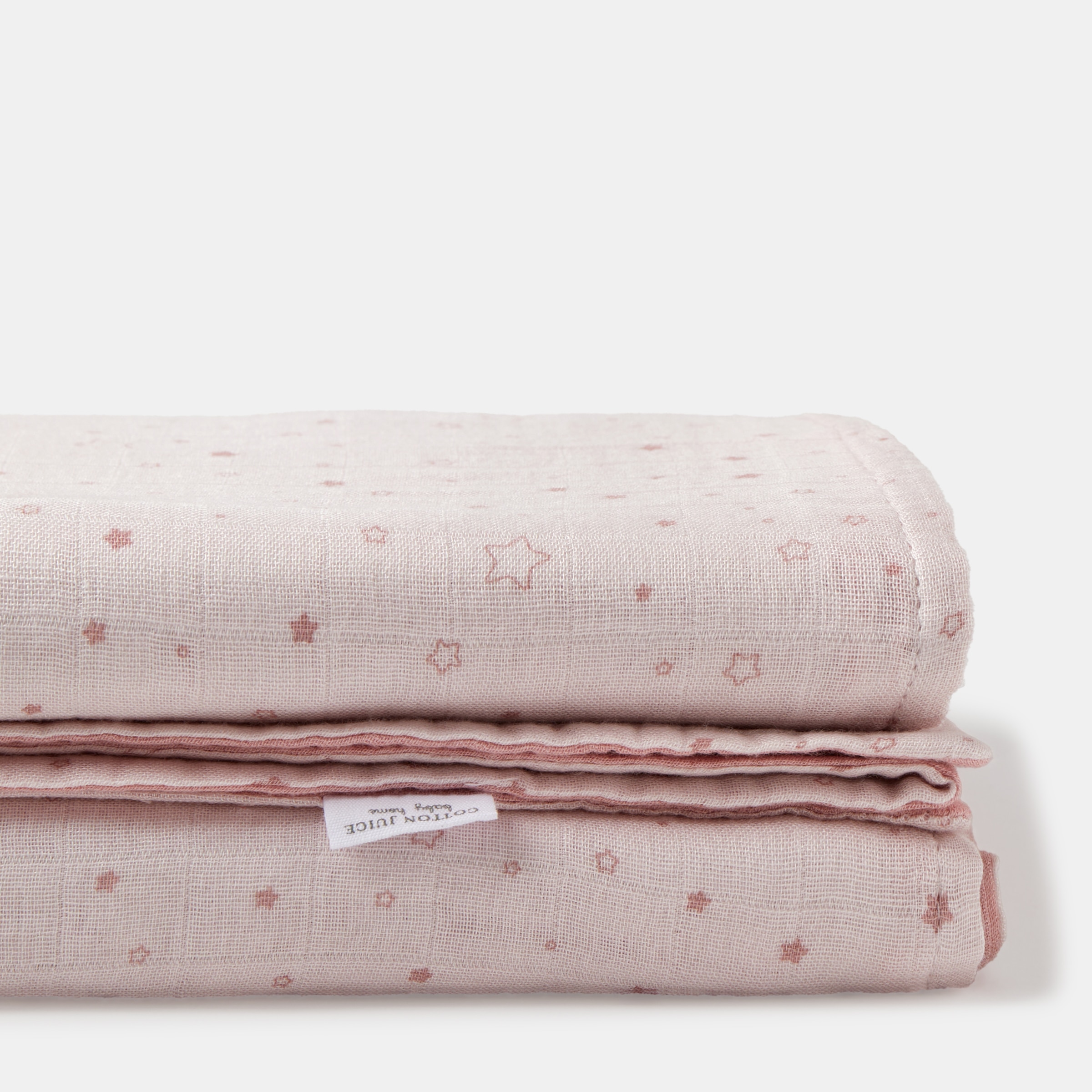 Colcha Cotton Juice Baby Home Básico 120*105cm 6 capas bamboo estrellas - Rosa Rosa-1