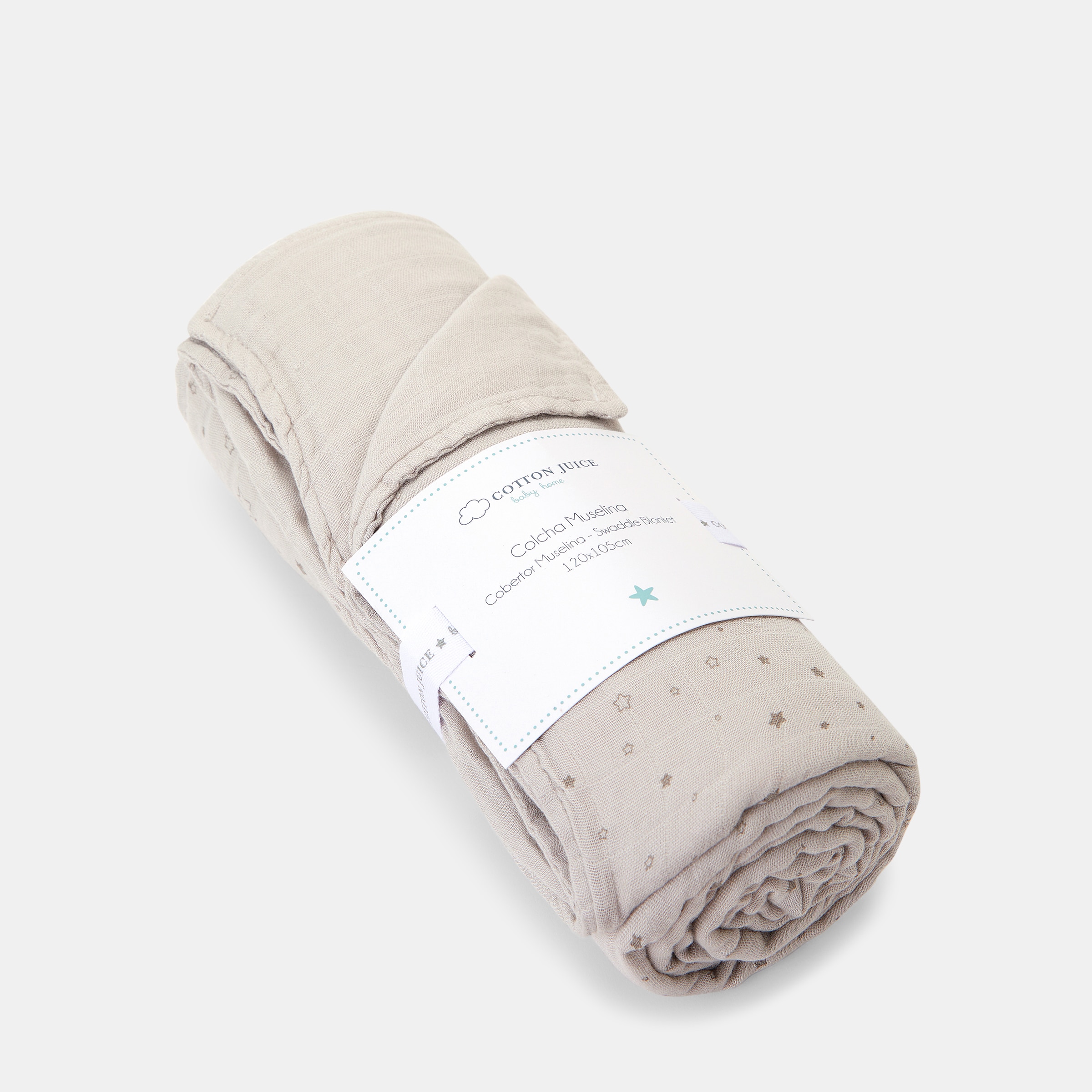 Colcha Cotton Juice Baby Home Básico 120*105cm 6 capas bamboo estrellas - Gris Gris-5