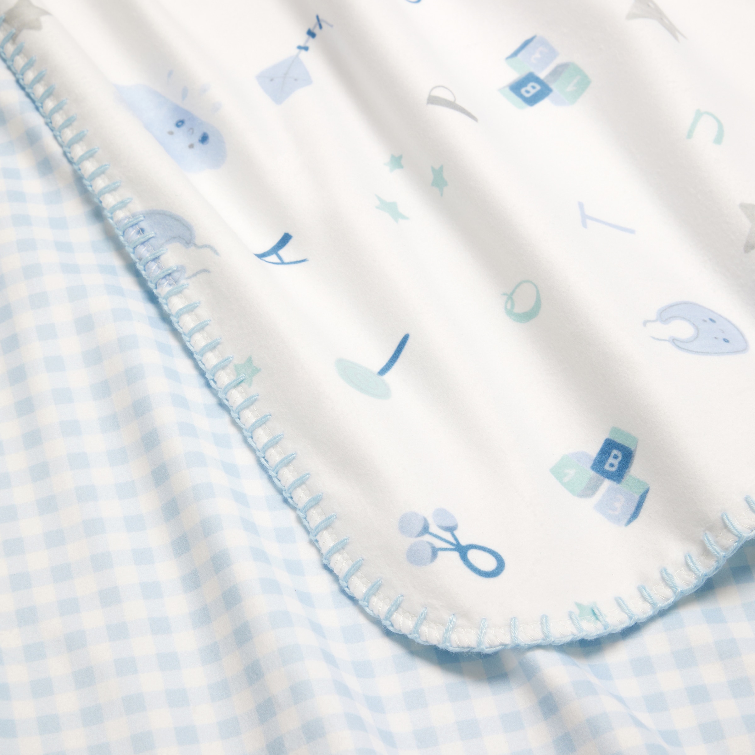 Manta Cotton Juice Baby Home Abecedario 70*100cm estampada - Azul Azul-2