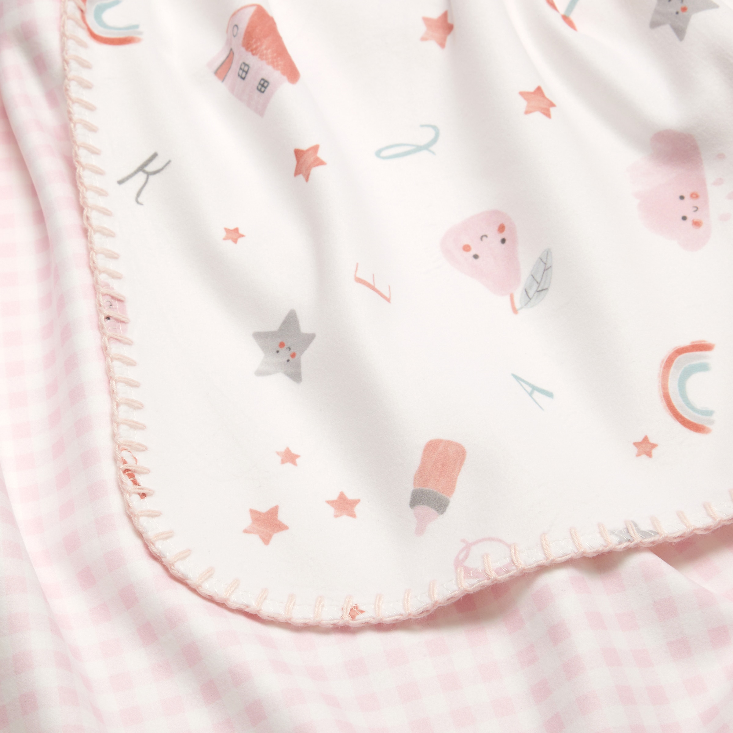 Imagen 2 de Manta Cotton Juice Baby Home Abecedario 70*100cm estampada - Rosa Rosa