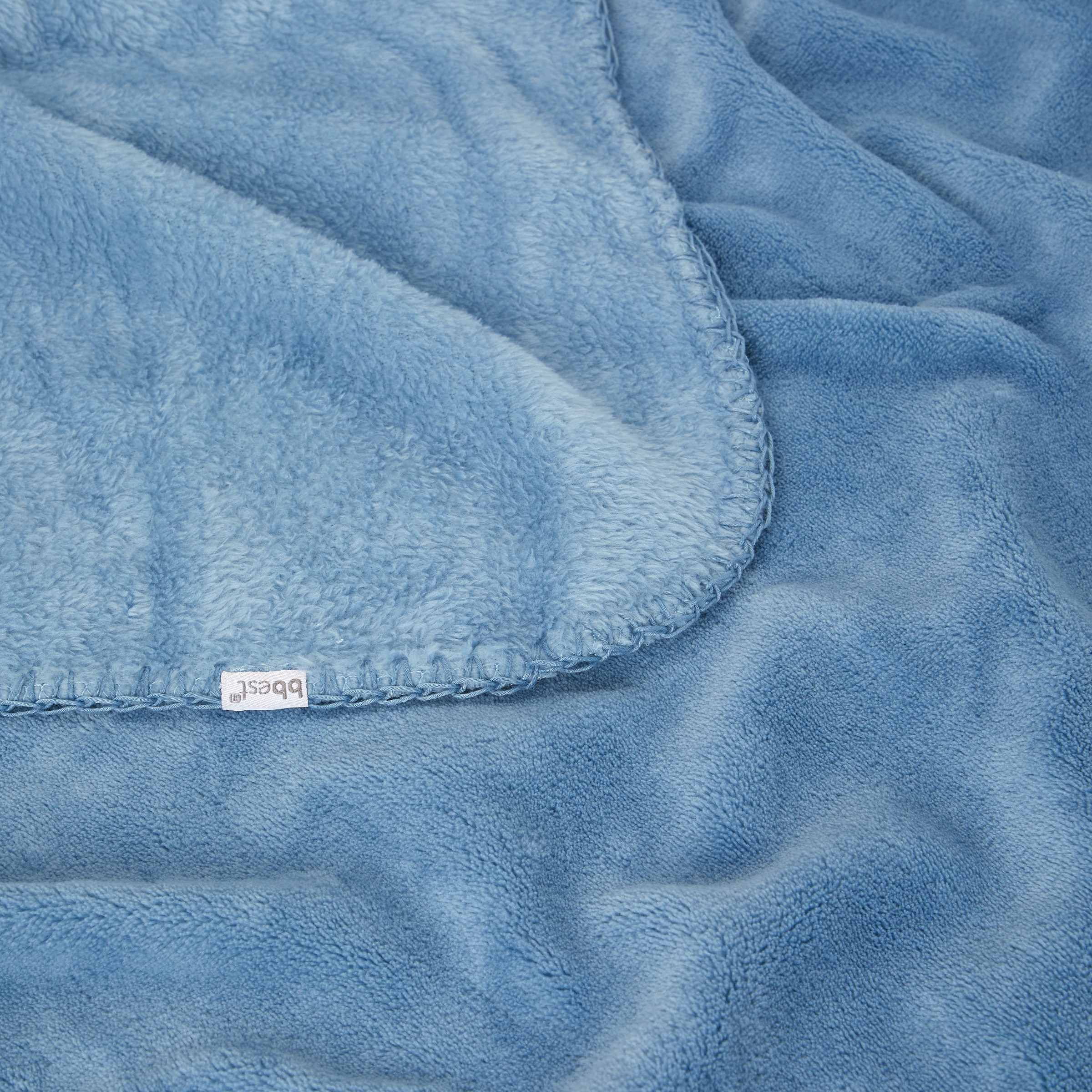 Manta Básica 80x110 cm Lisa "Coral Fleece" Azul-2