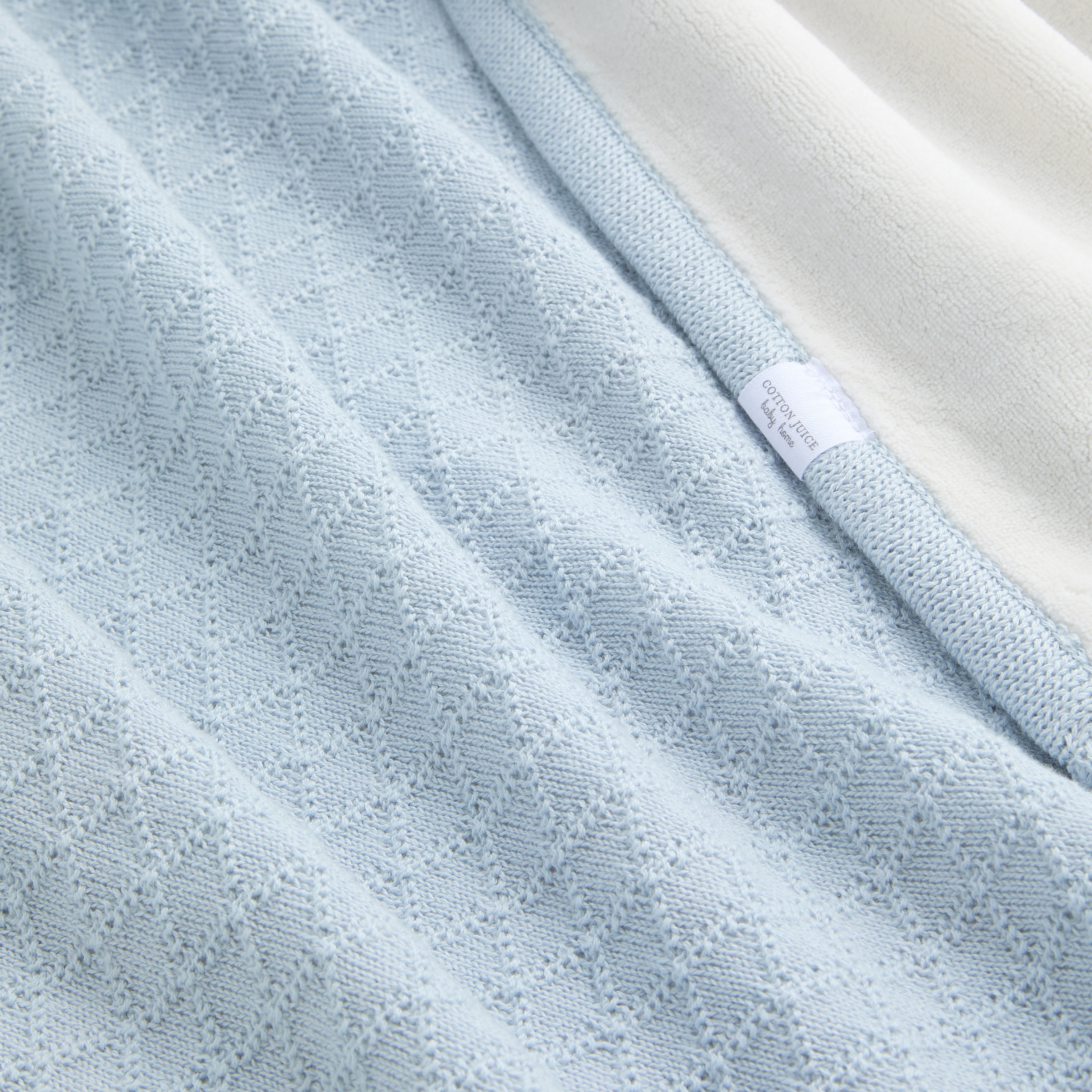 Manta Cotton Juice Baby Home Doble capa 80*110cm Punto+Microvelour - Azul claro Azul claro-2