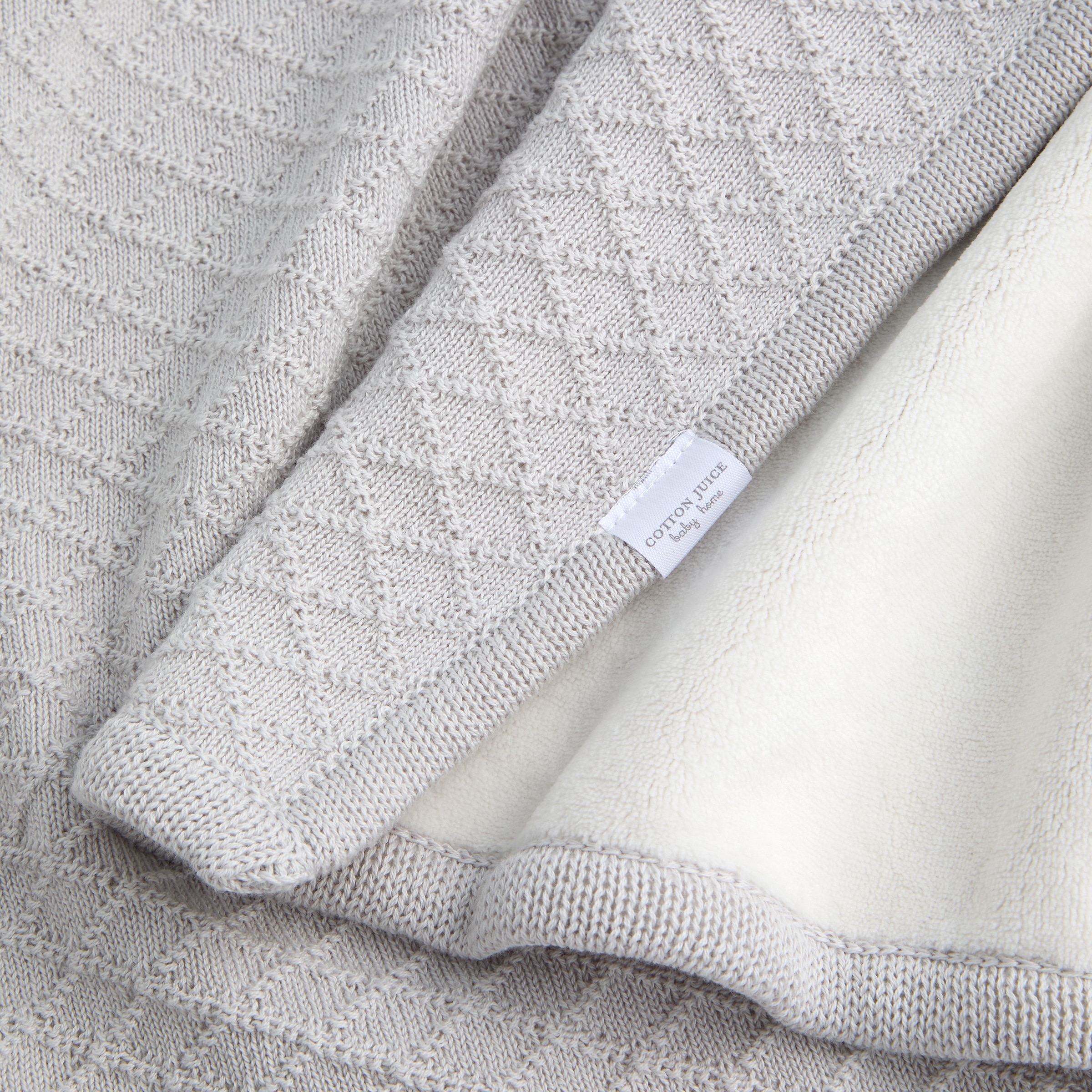 Manta de Camada Dupla 80*110 cm Malha + Microvelour Cinzento-2