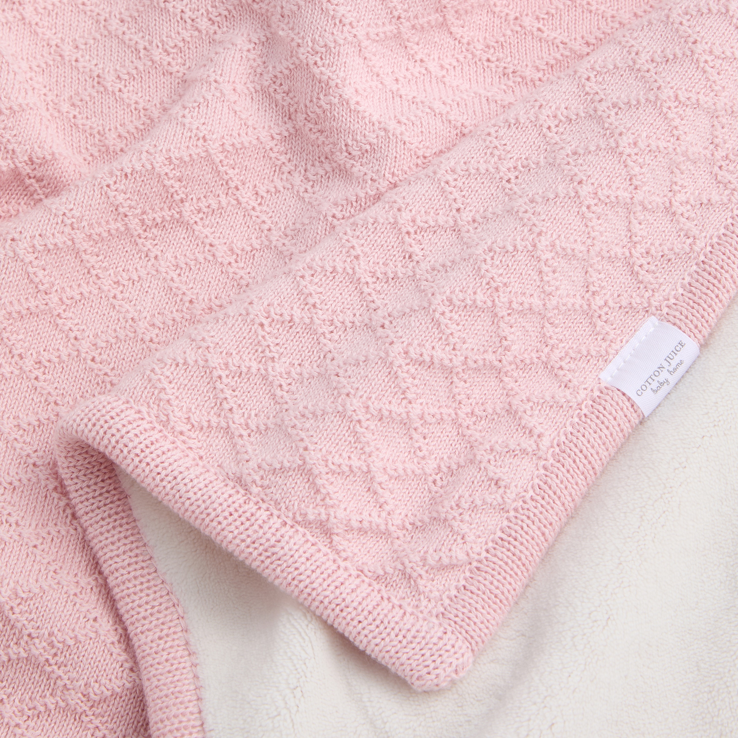 Manta Cotton Juice Baby Home Doble capa 80*110cm Punto+Microvelour - Rosa Rosa-2