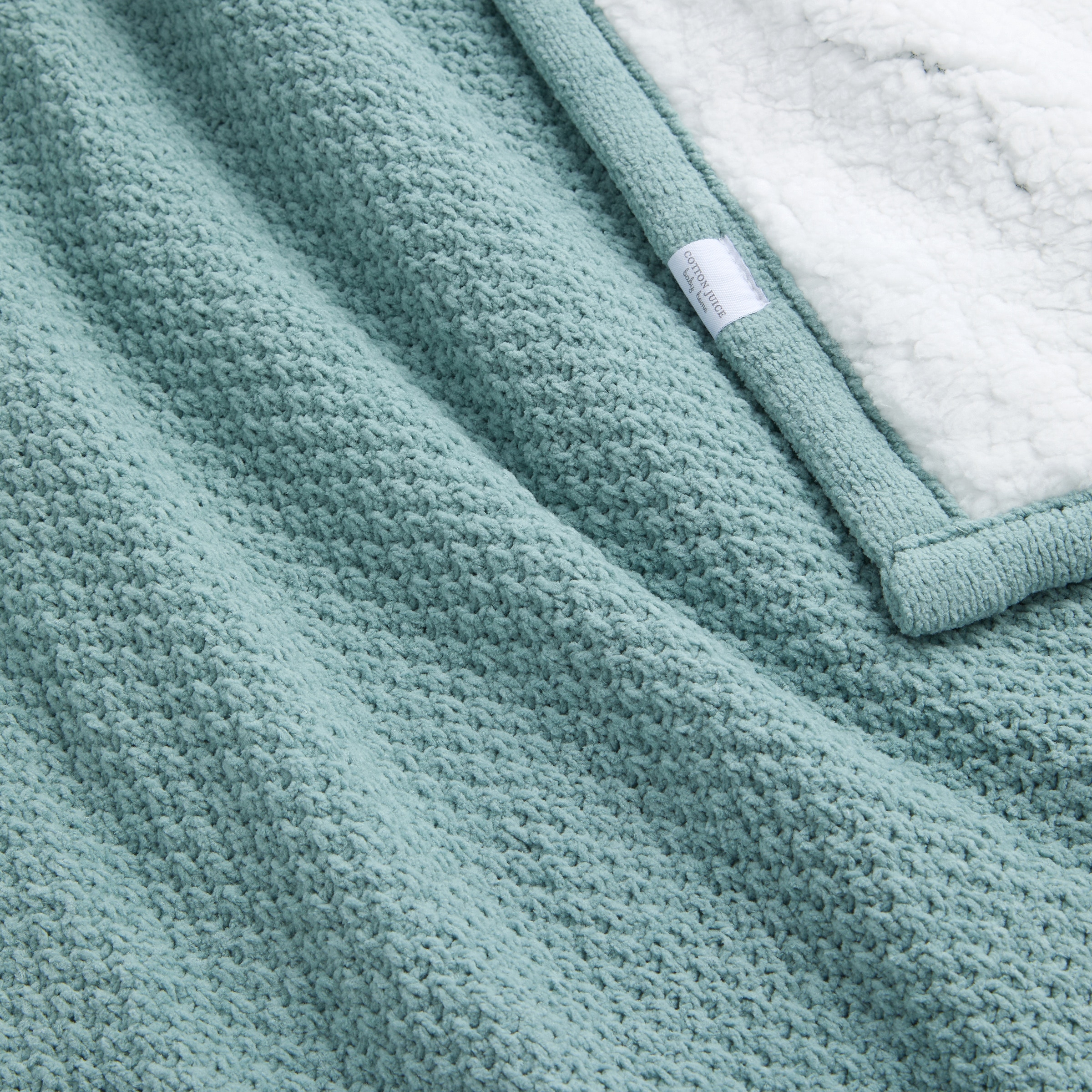 Manta Cotton Juice Baby Home Doble capa 80*110cm Chenilla+Borreguito - Verde Verde-2