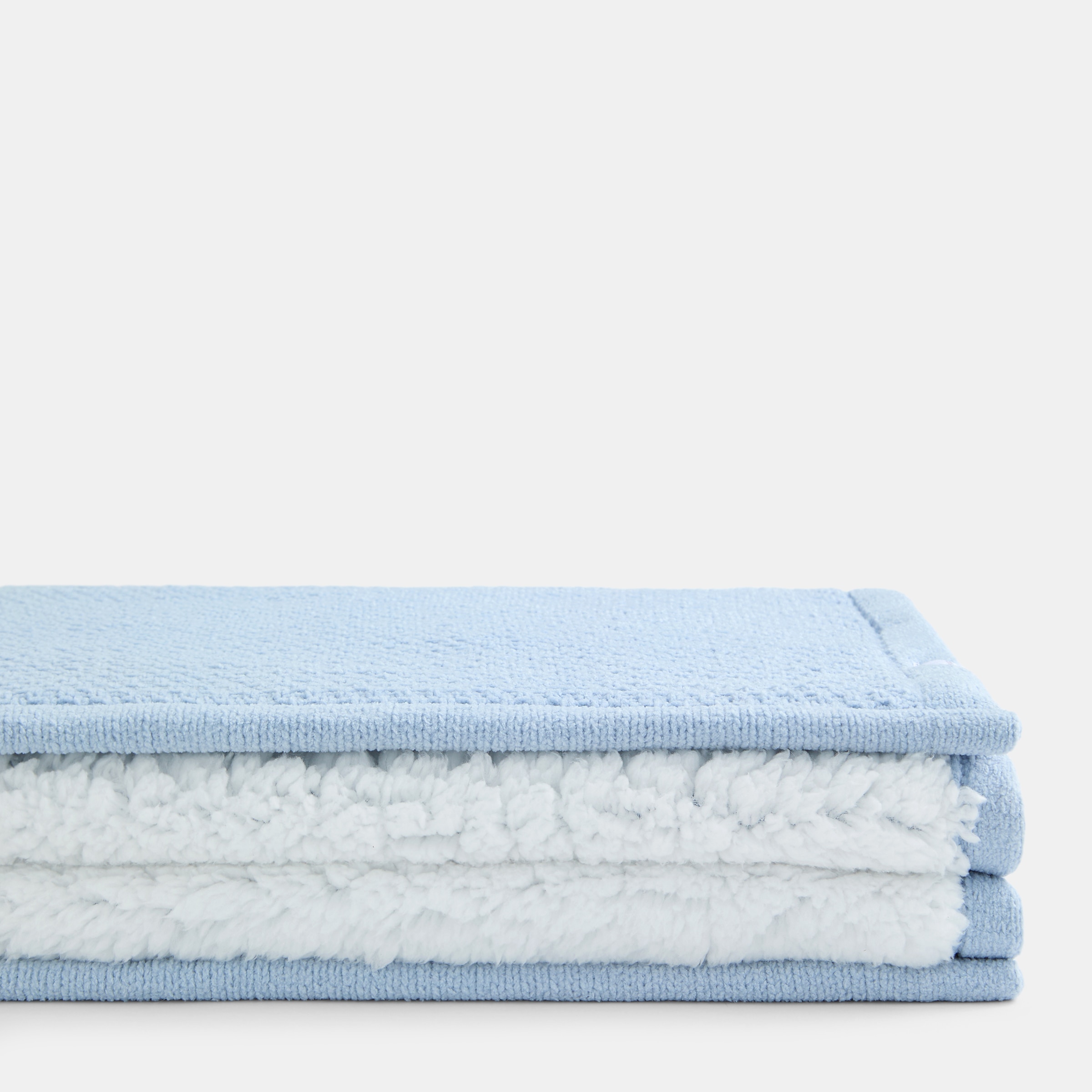 Manta Cotton Juice Baby Home Doble capa 80*110cm Chenilla+Borreguito - Azul claro Azul claro-1