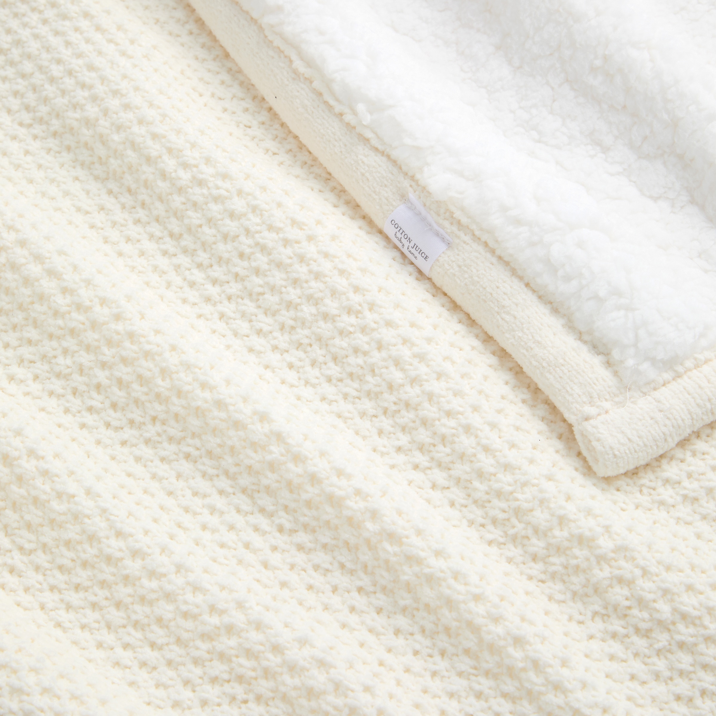 Manta Cotton Juice Baby Home Doble capa 80*110cm Chenilla+Borreguito - Natural Natural-2