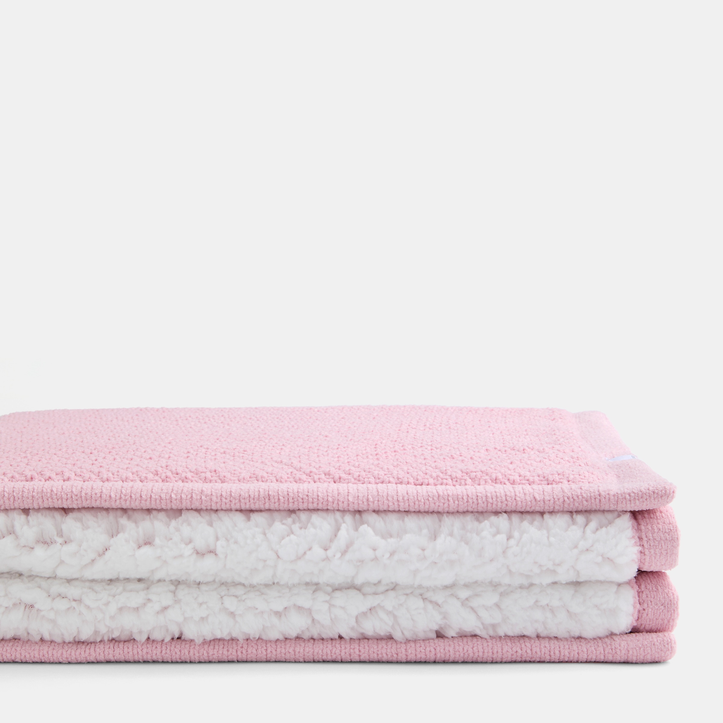 Manta Cotton Juice Baby Home Doble capa 80*110cm Chenilla+Borreguito - Rosa Rosa-1