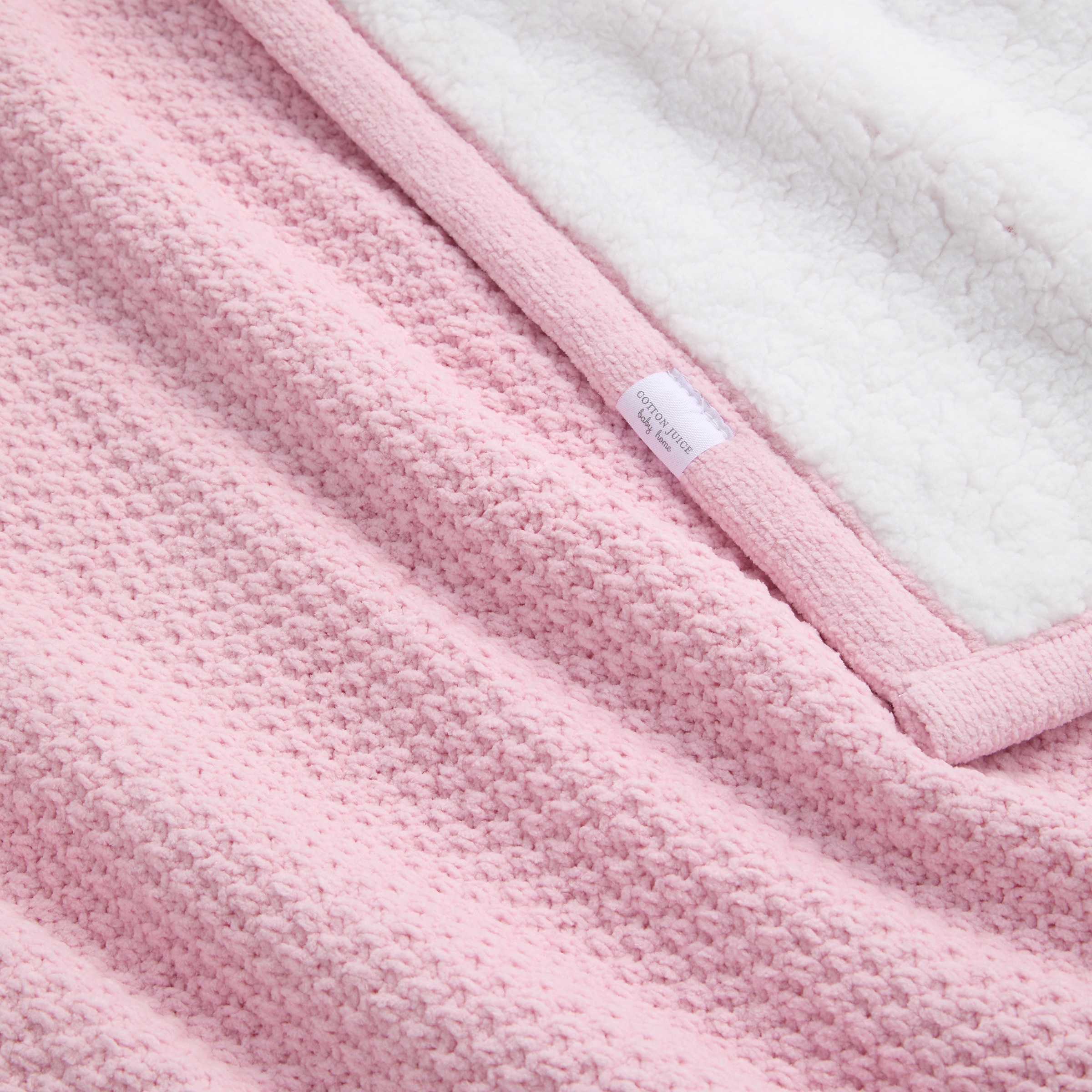 Manta Cotton Juice Baby Home Doble capa 80*110cm Chenilla+Borreguito - Rosa Rosa-2