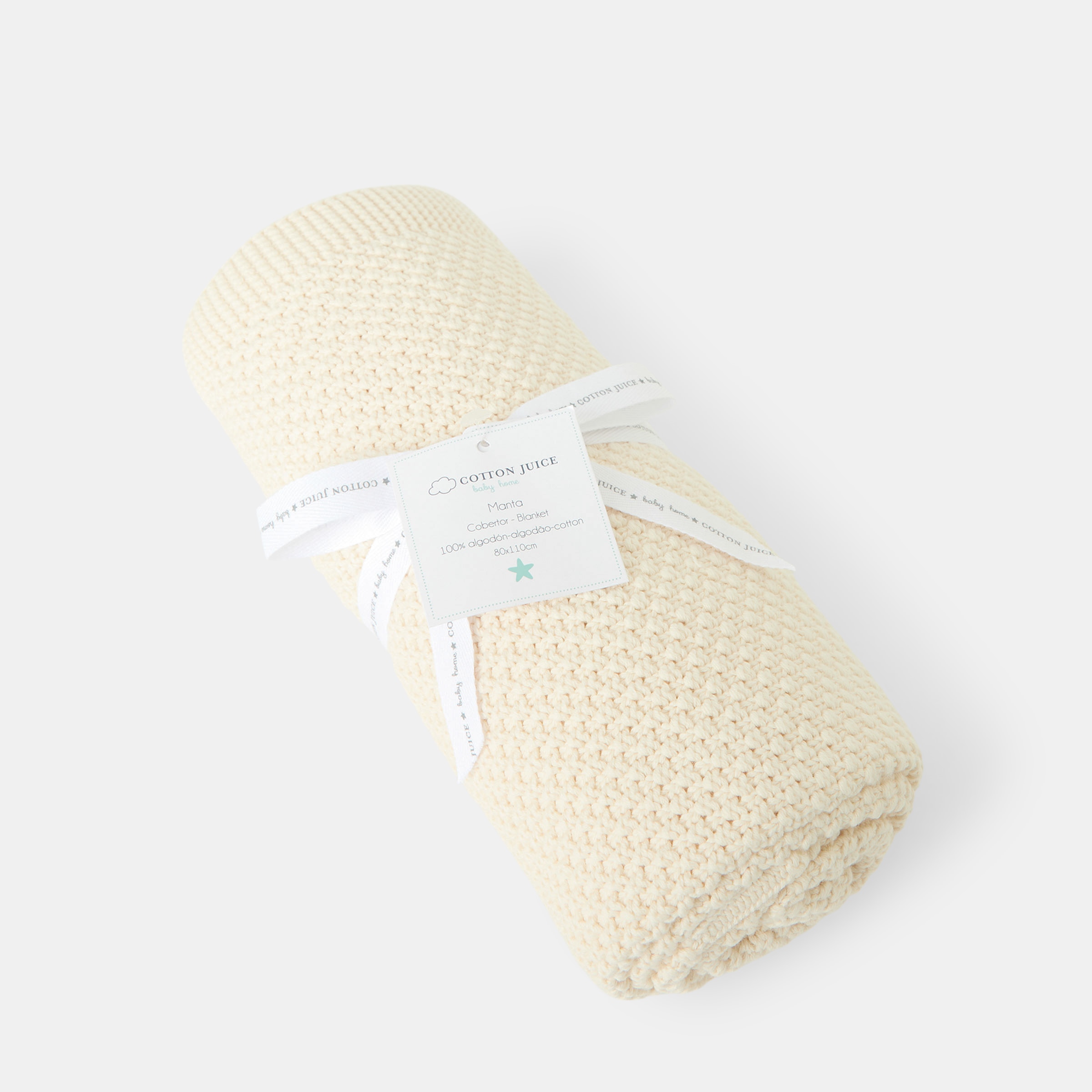 Manta Bebé Cotton Juice Baby Home 80*110cm punto arroz - Natural Natural-3