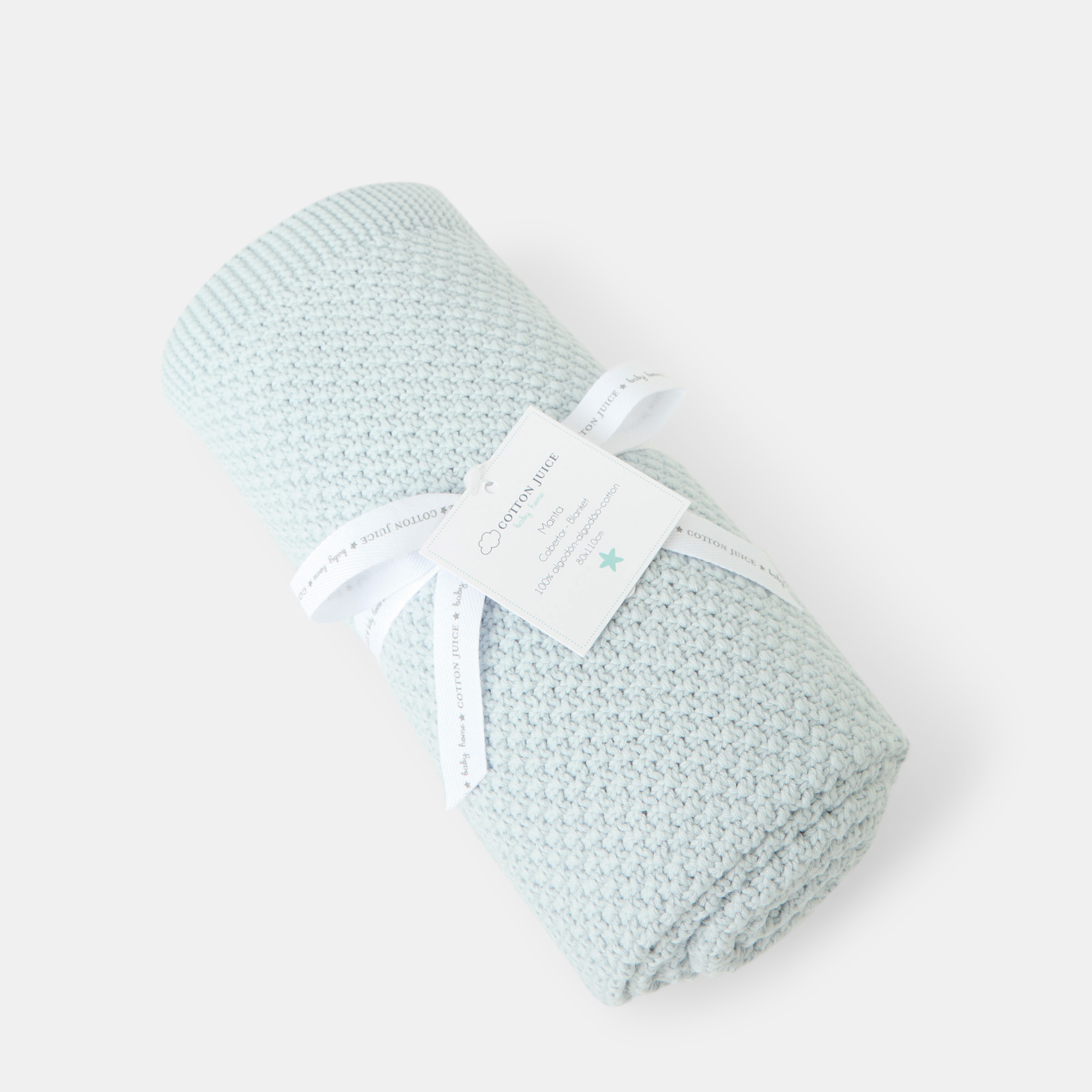Manta Bebé Cotton Juice Baby Home 80*110cm punto arroz - Azul claro Azul claro-3