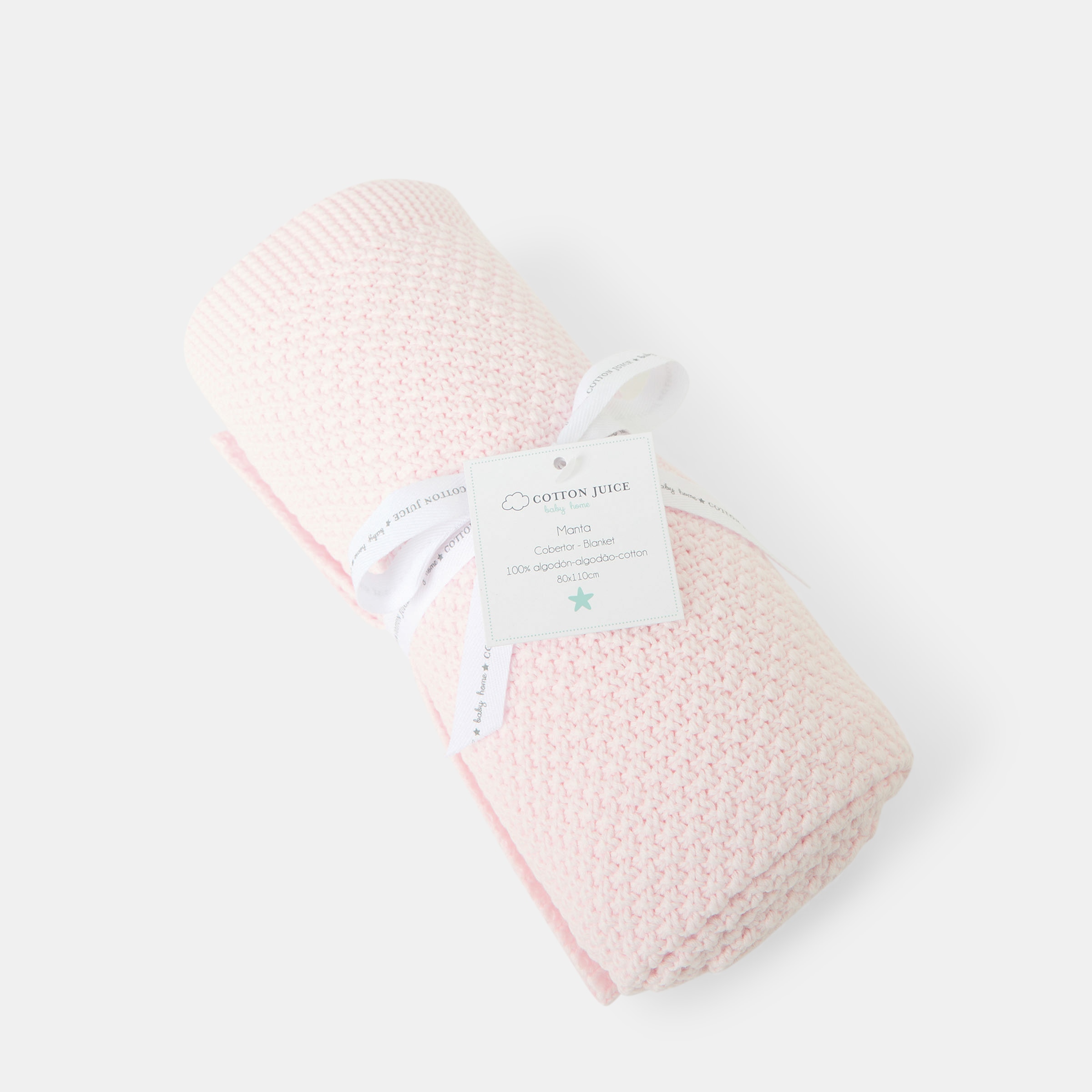 Manta Bebé Cotton Juice Baby Home 80*110cm punto arroz - Rosa claro Rosa claro-3