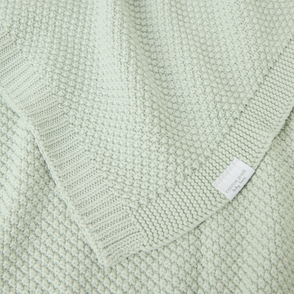 Manta de Bebé 80*110 cm em Ponto Arroz Verde Mint-2