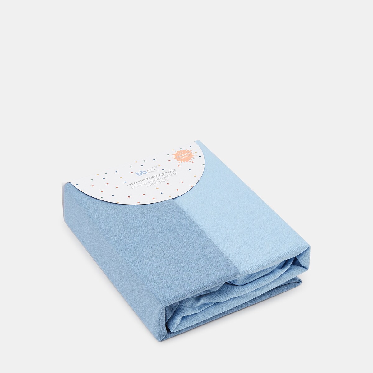 Conjunto de Lençóis de Baixo Ajustáveis Básicos em Jersey - Pack de 2 (Disponível em Várias Medidas) Azul-2