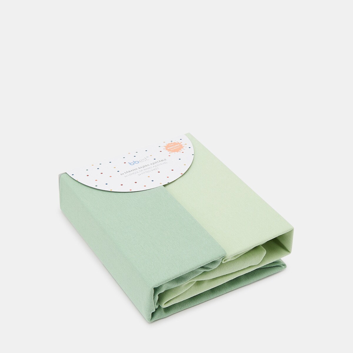 Conjunto de Lençóis de Baixo Ajustáveis Básicos em Jersey - Pack de 2 (Disponível em Várias Medidas) Verde-2