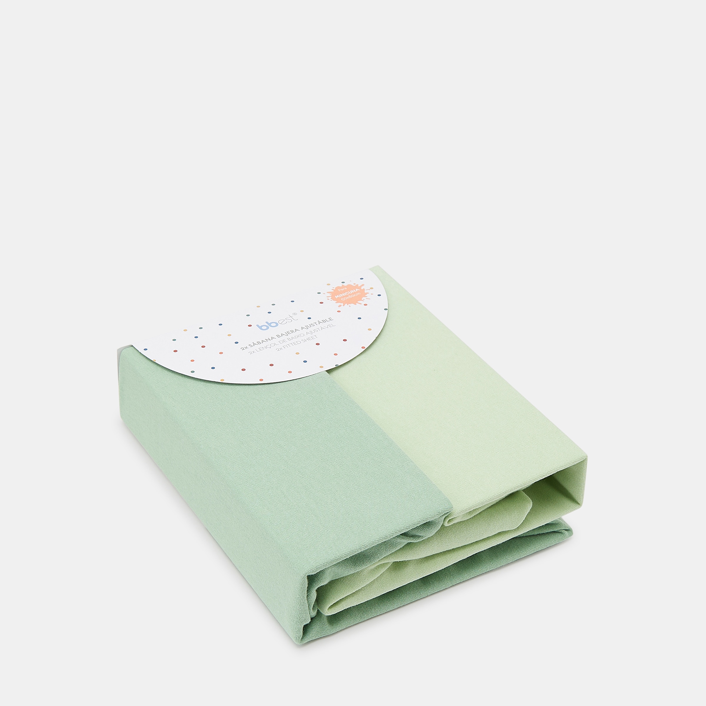 Conjunto de Lençóis de Baixo Ajustáveis Básicos em Jersey - Pack de 2 (Disponível em Várias Medidas) Verde-5