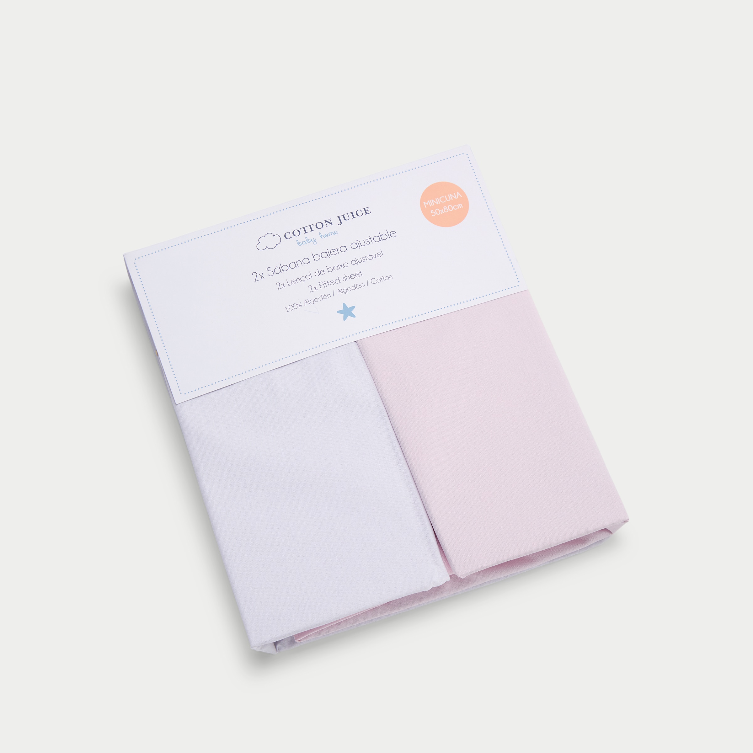 Conjunto de Lençóis de Baixo Ajustáveis de Percal - Pack de 2 (Disponível em Várias Medidas) Rosa-5