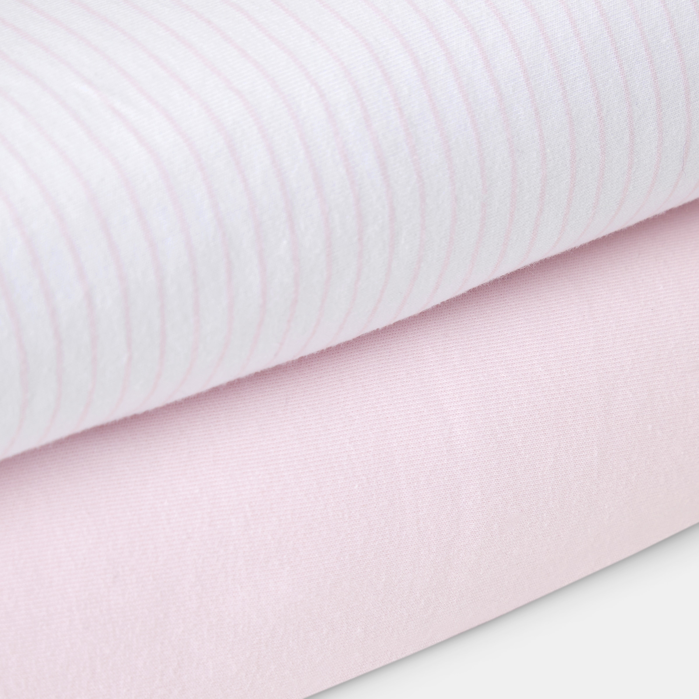 Juego de sábanas bajeras ajustables Cotton Juice Baby Home pack 2 Jersey rayas (disponible en varias medidas) - Rosa claro Rosa claro-2