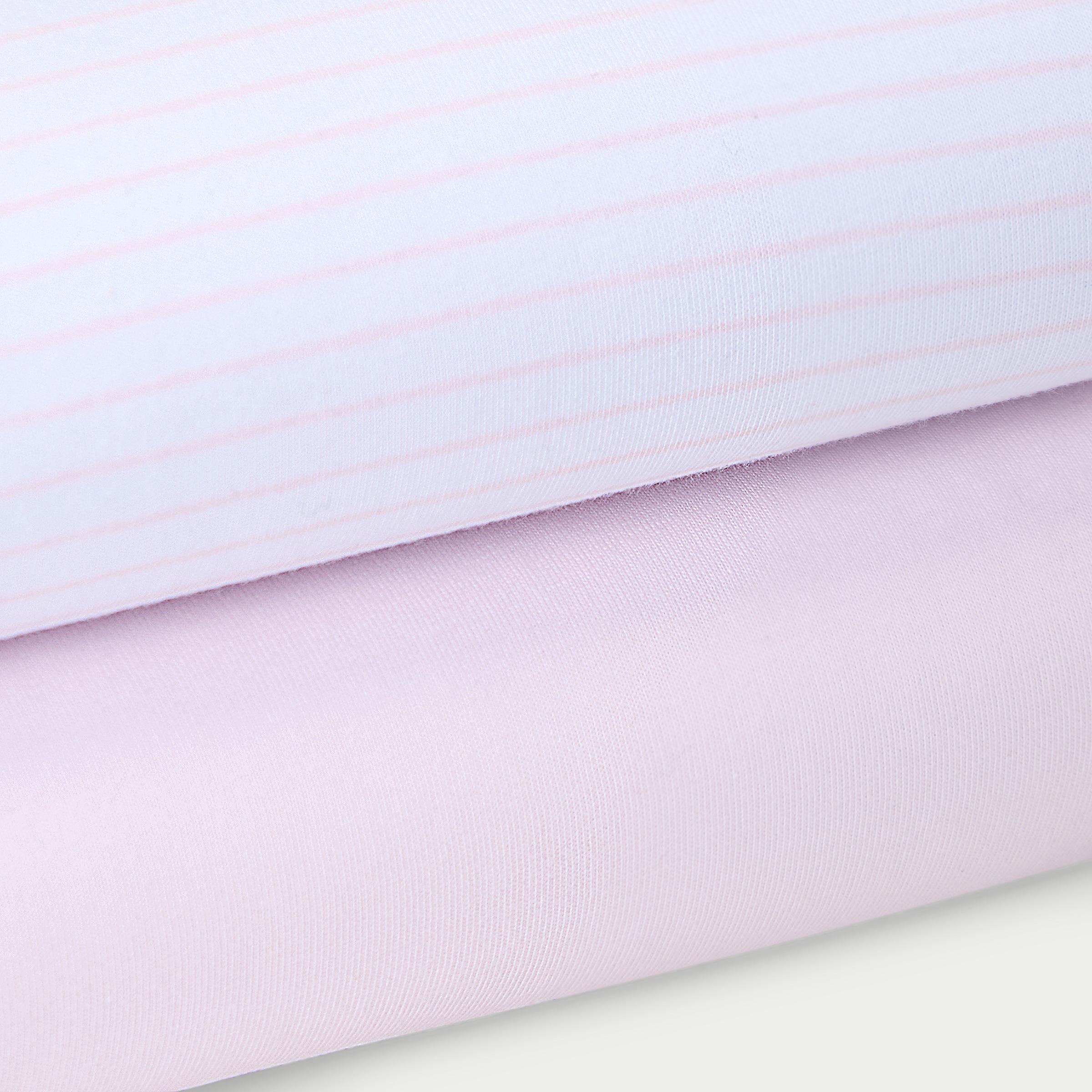 Juego de sábanas bajeras ajustables Cotton Juice Baby Home pack 2 Jersey rayas (disponible en varias medidas) - Rosa claro Rosa claro-4