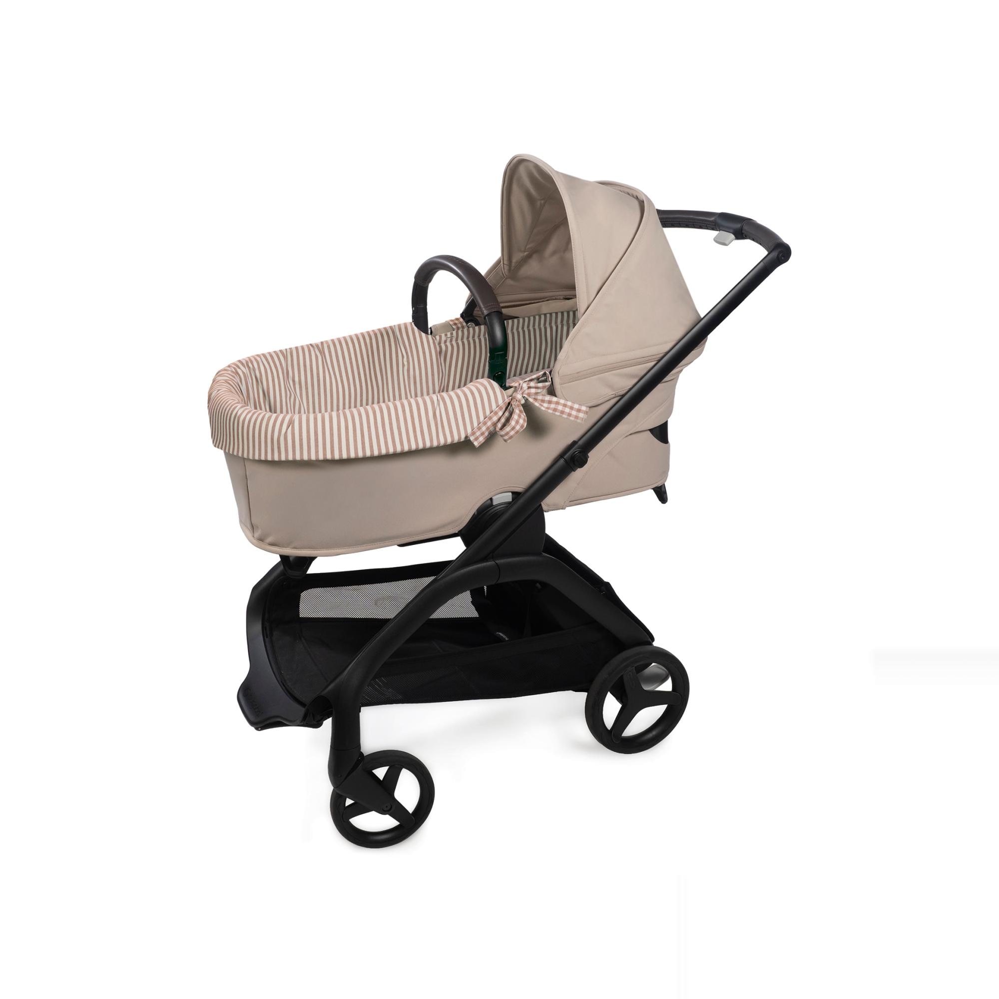 Imagem 0 de Capa dupla para berço + capa para colchão Praline Vichy Moka