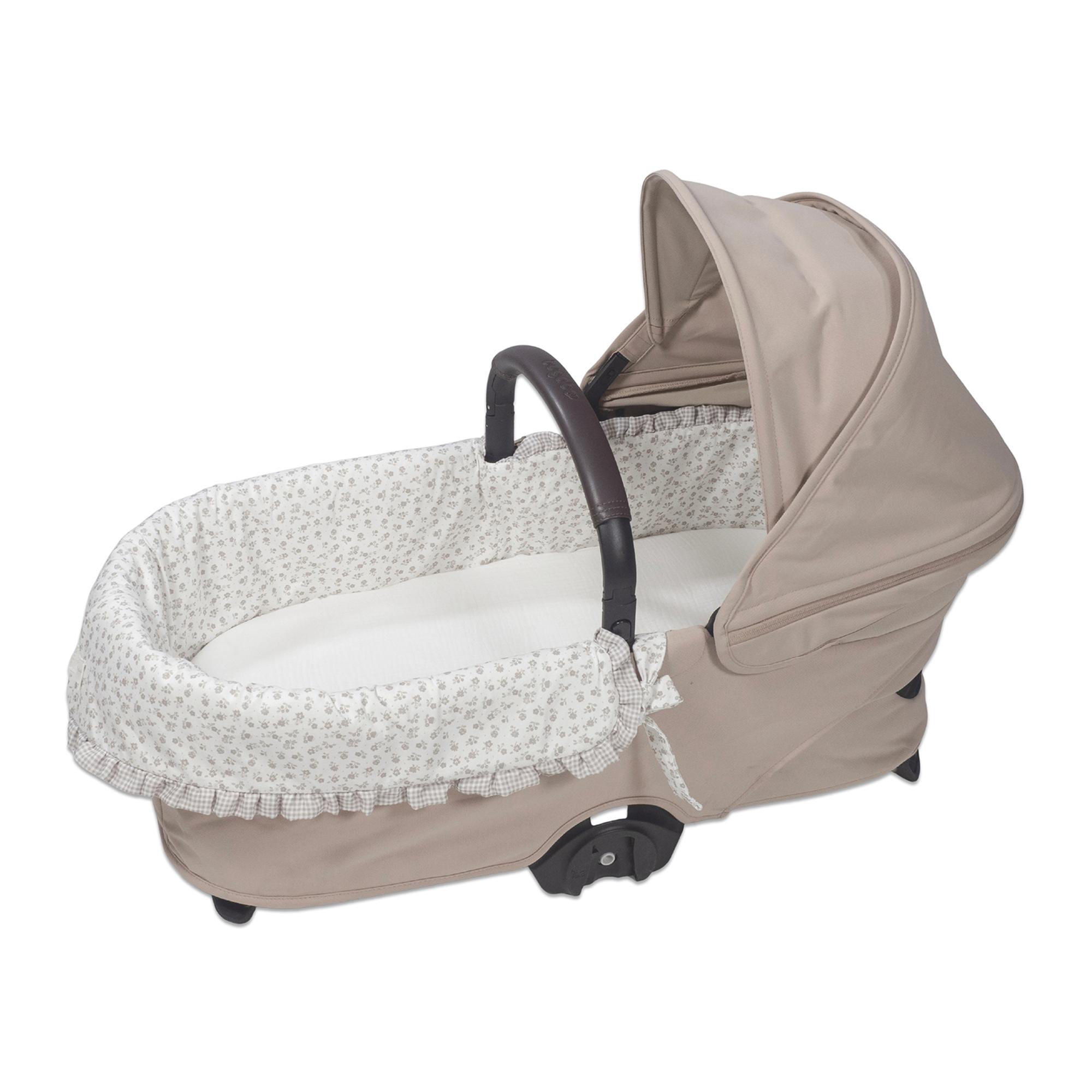 Capa dupla para berço + lençol ajustável Little Bloom Flower Cinzento Cinzento-claro-3