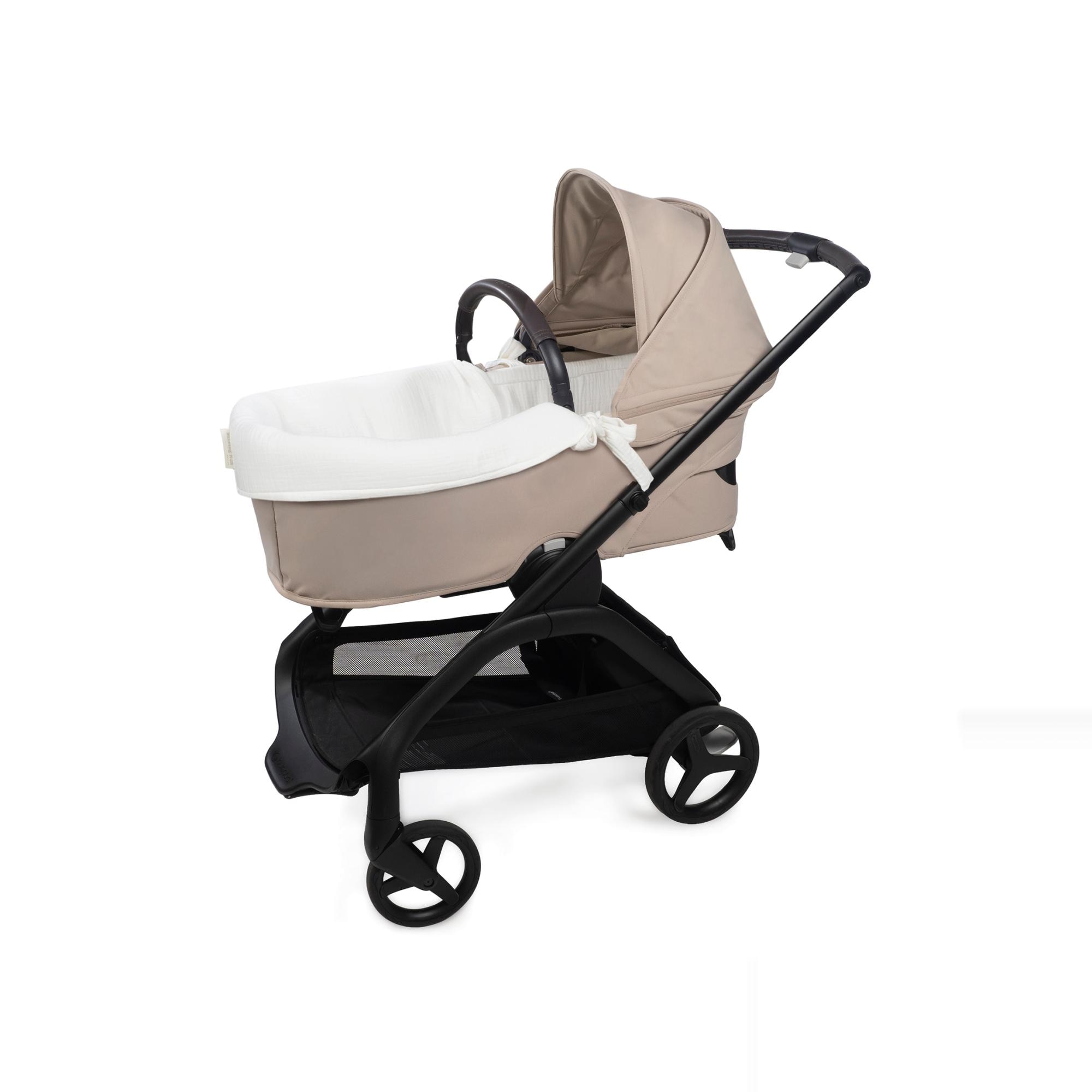 Capa dupla para berço + lençol ajustável Little Bloom Branco Cinzento-claro-3