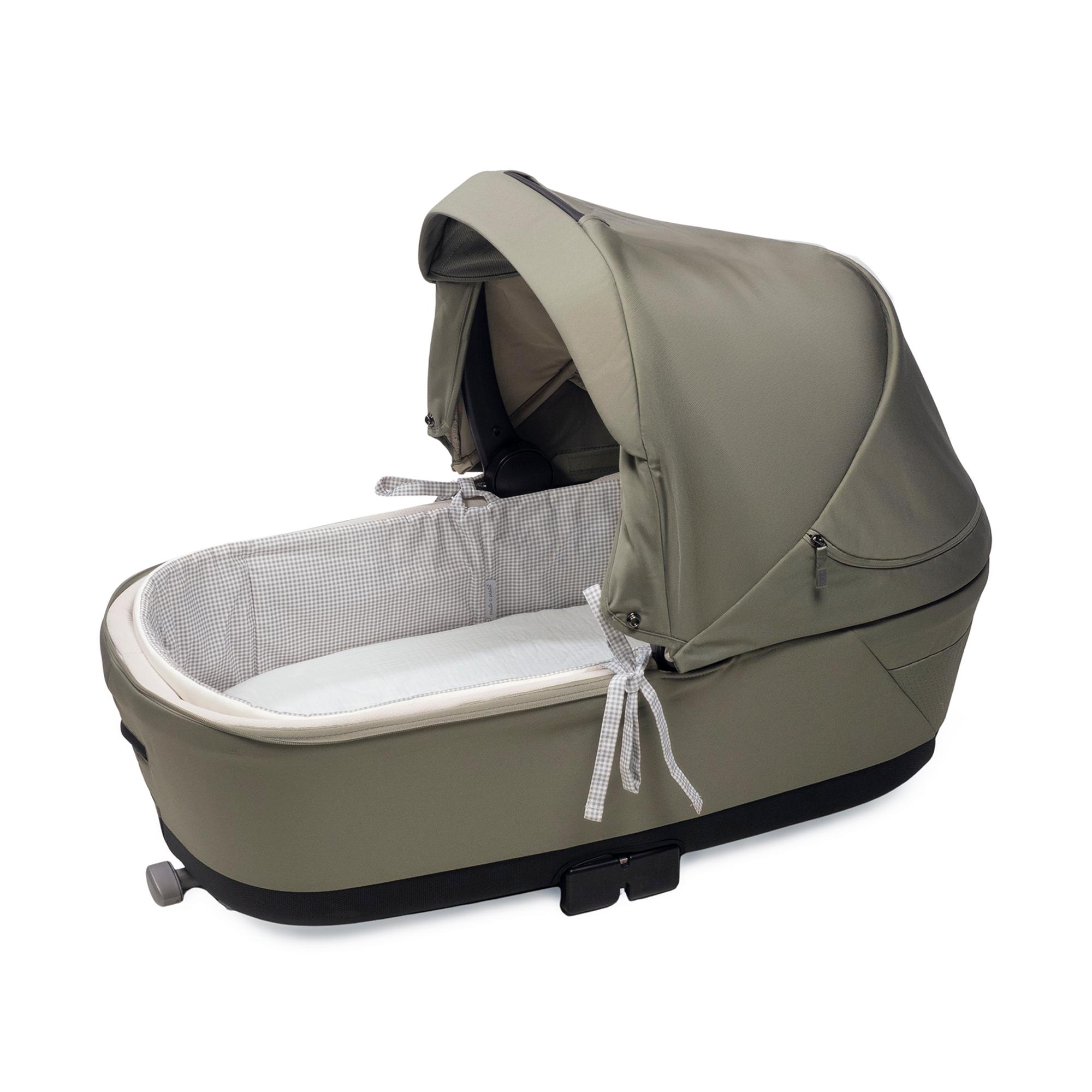 Capa para berço com varetas + lençol ajustável Little Bloom Vichy Cinzento Cinzento-claro-3