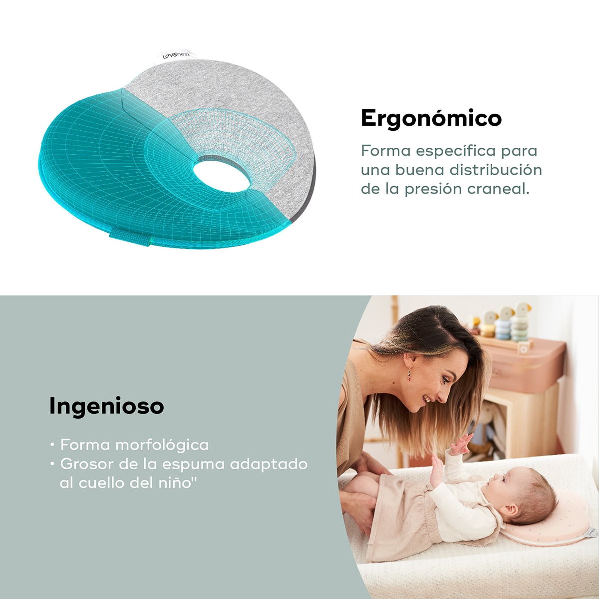 Cojín Anatómico Babymoov Lovenest Original Rosa claro Rosa claro-5