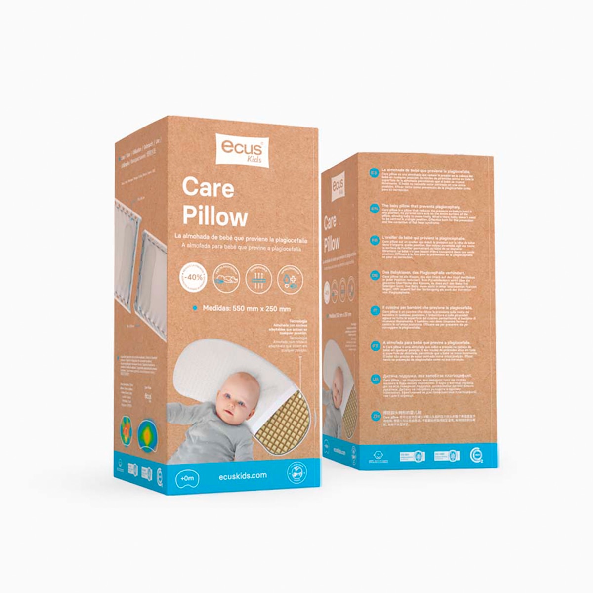 Almofada Antiplagiocefalia Ecus Kids Care Pillow (Disponível em Várias Medidas) Branco-4