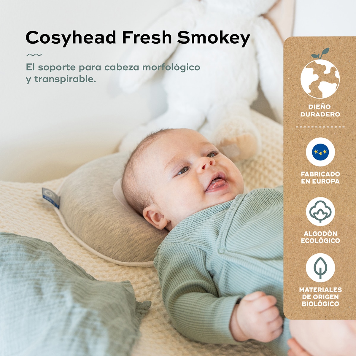 Almofada Cosyhead Fresh Cinzento-claro-2