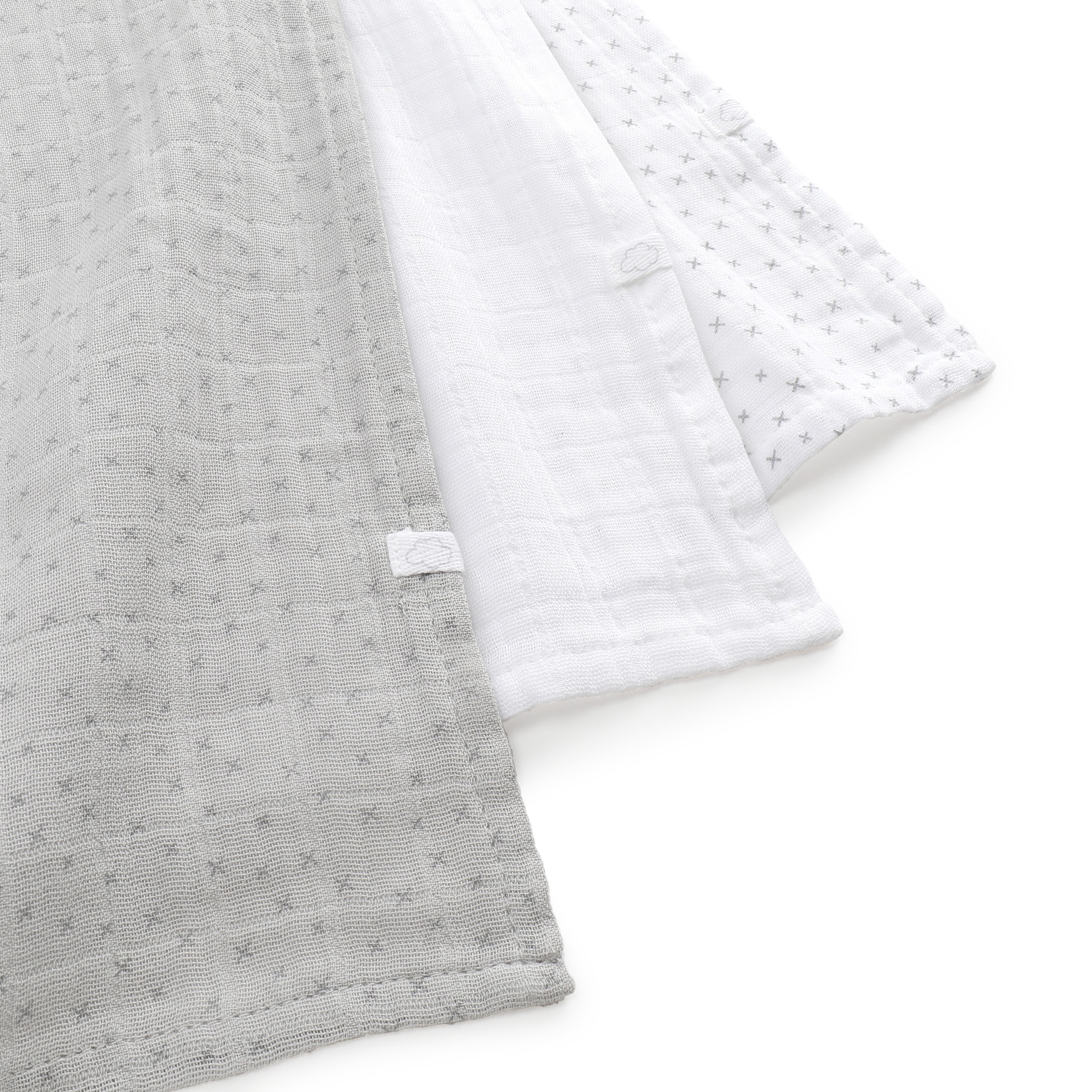 Pack de 3 Musselinas New Born Cruzes Branco-2