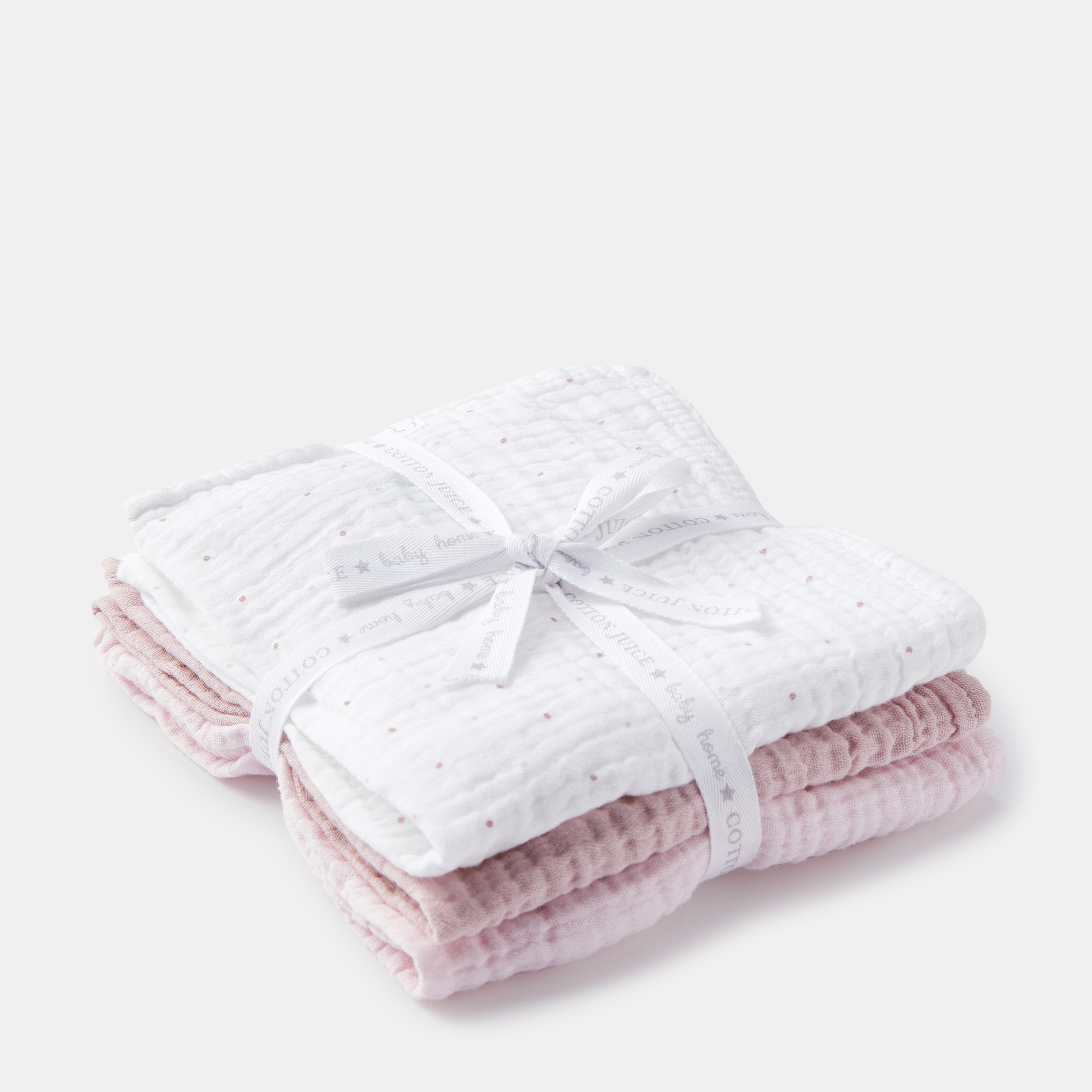 Pack de 3 Musselinas Básico Pontos Rosa-1