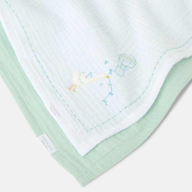 Imagen 0 de Muselinas Cotton Juice Baby Home Amore pack 2 bordadas Ocas