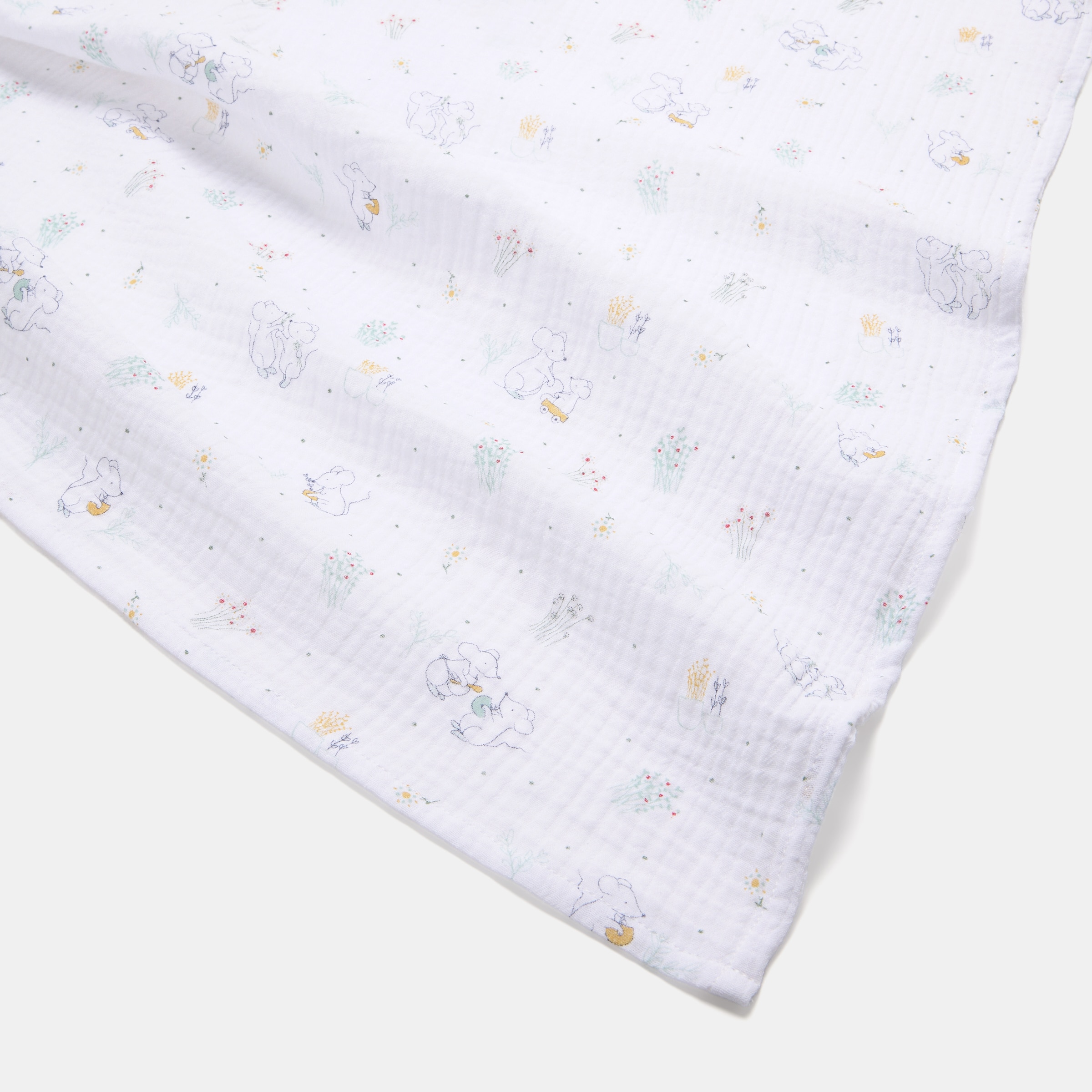 Imagem 0 de Manta de musselina Cotton Juice Baby Home, coleção Sésamo, estampado de ratinhos jardineiros