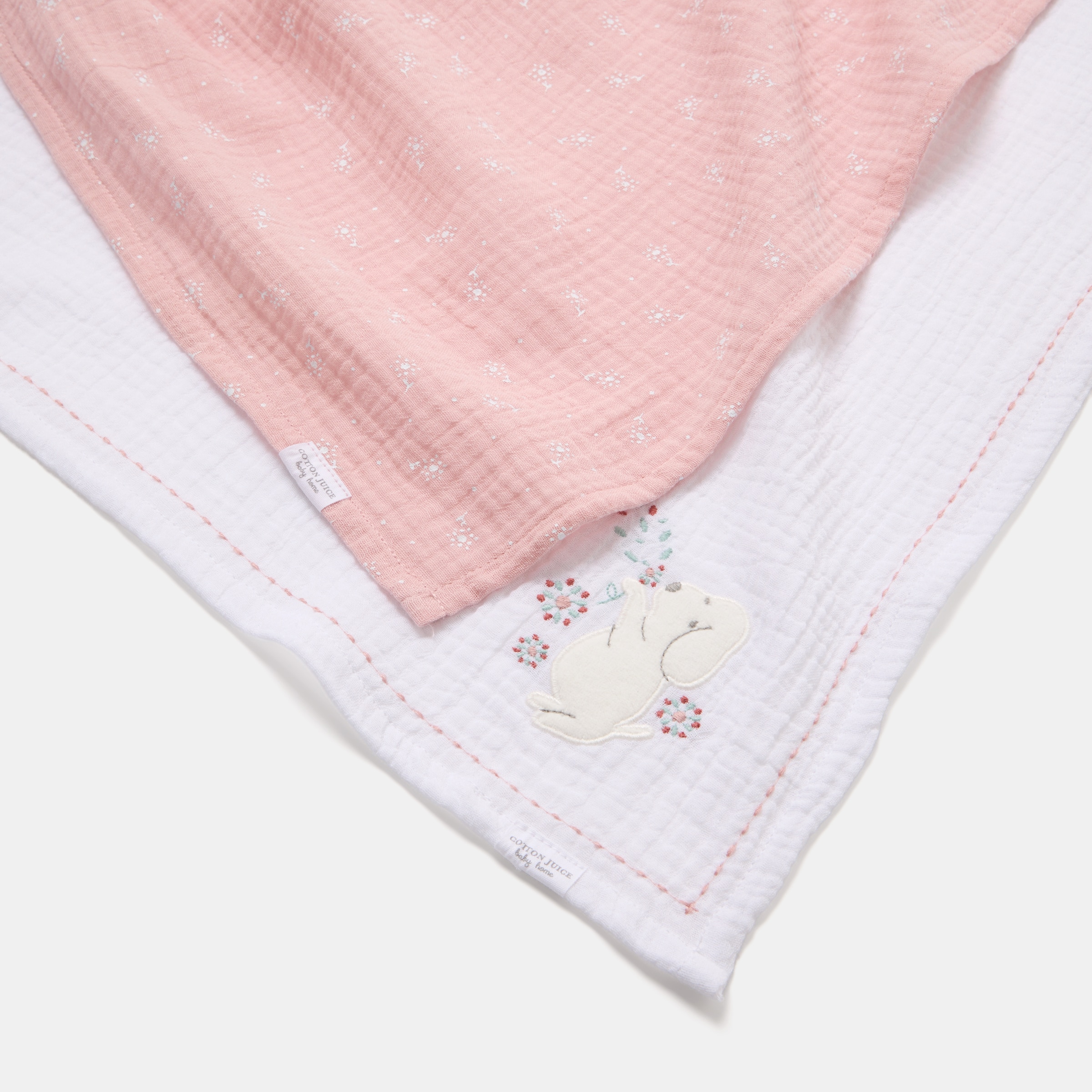 Imagem 0 de Mantas de musselina Cotton Juice Baby Home, Coleção Sésamo pack 2un estampado cãezinhos