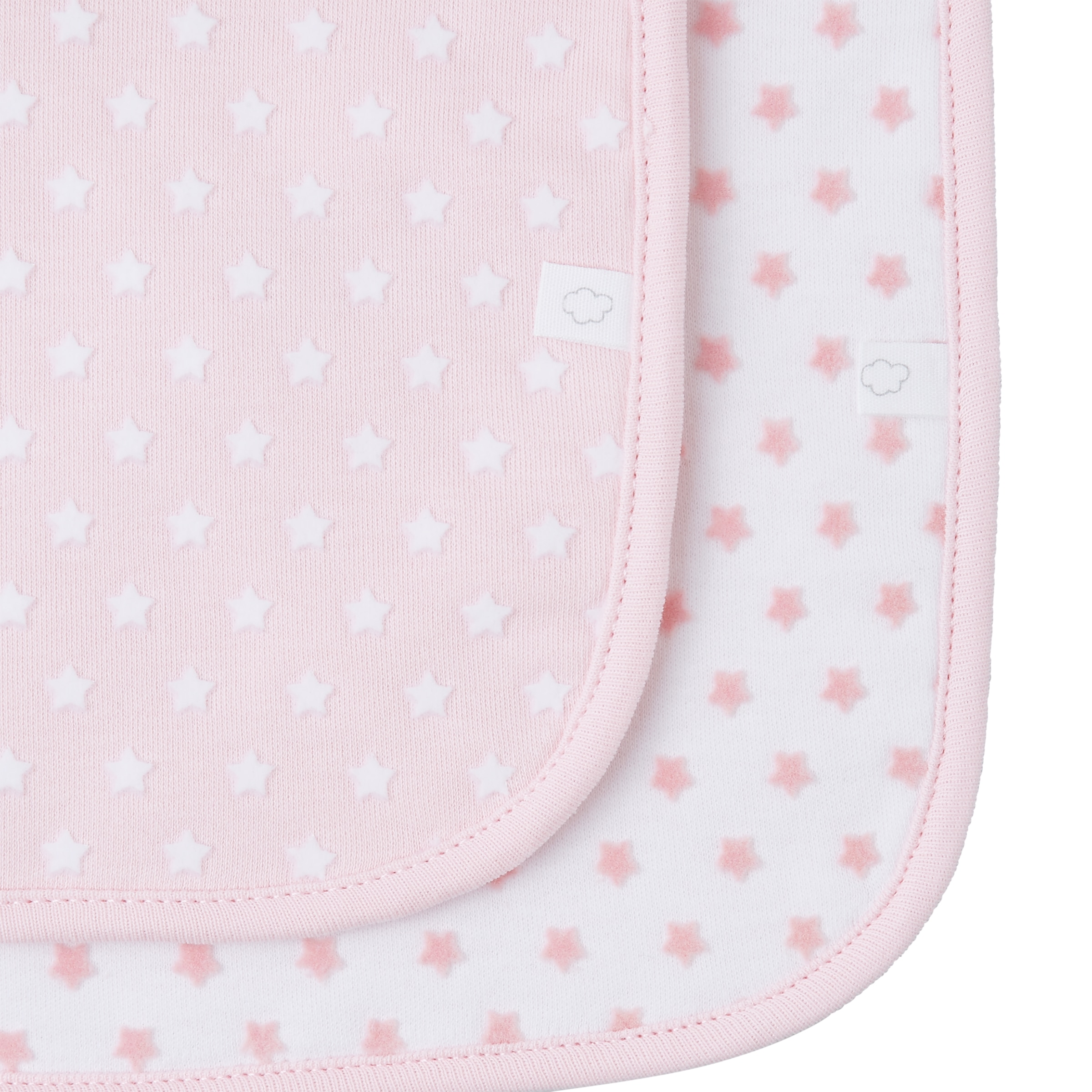 Baberos Cotton Juice Baby Home pack 2 estrellas flocadas - Rosa Rosa-2