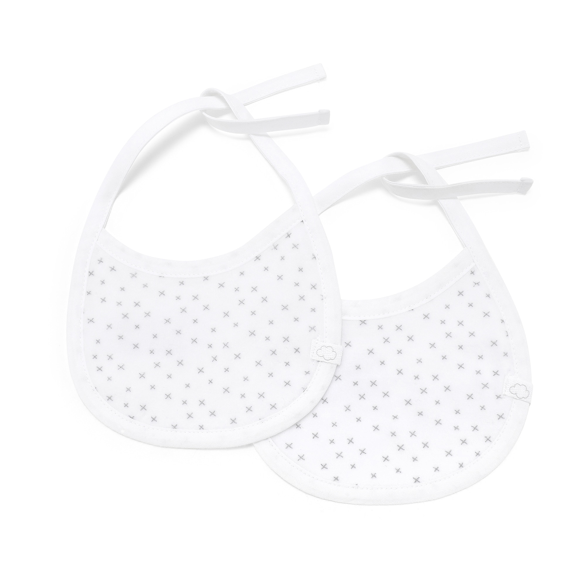 Pack de 2 Babetes New Born Velour Branco-1