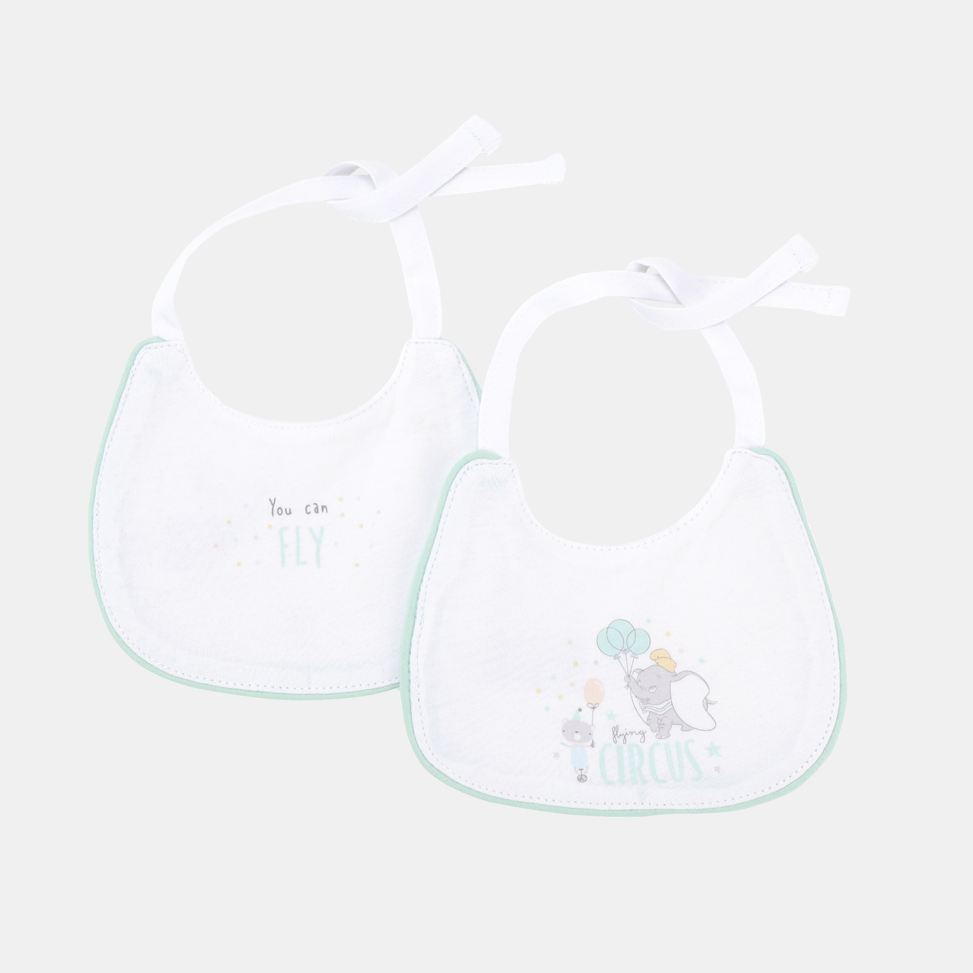 Pack de 2 Babetes Dumbo Estampados Verde-1