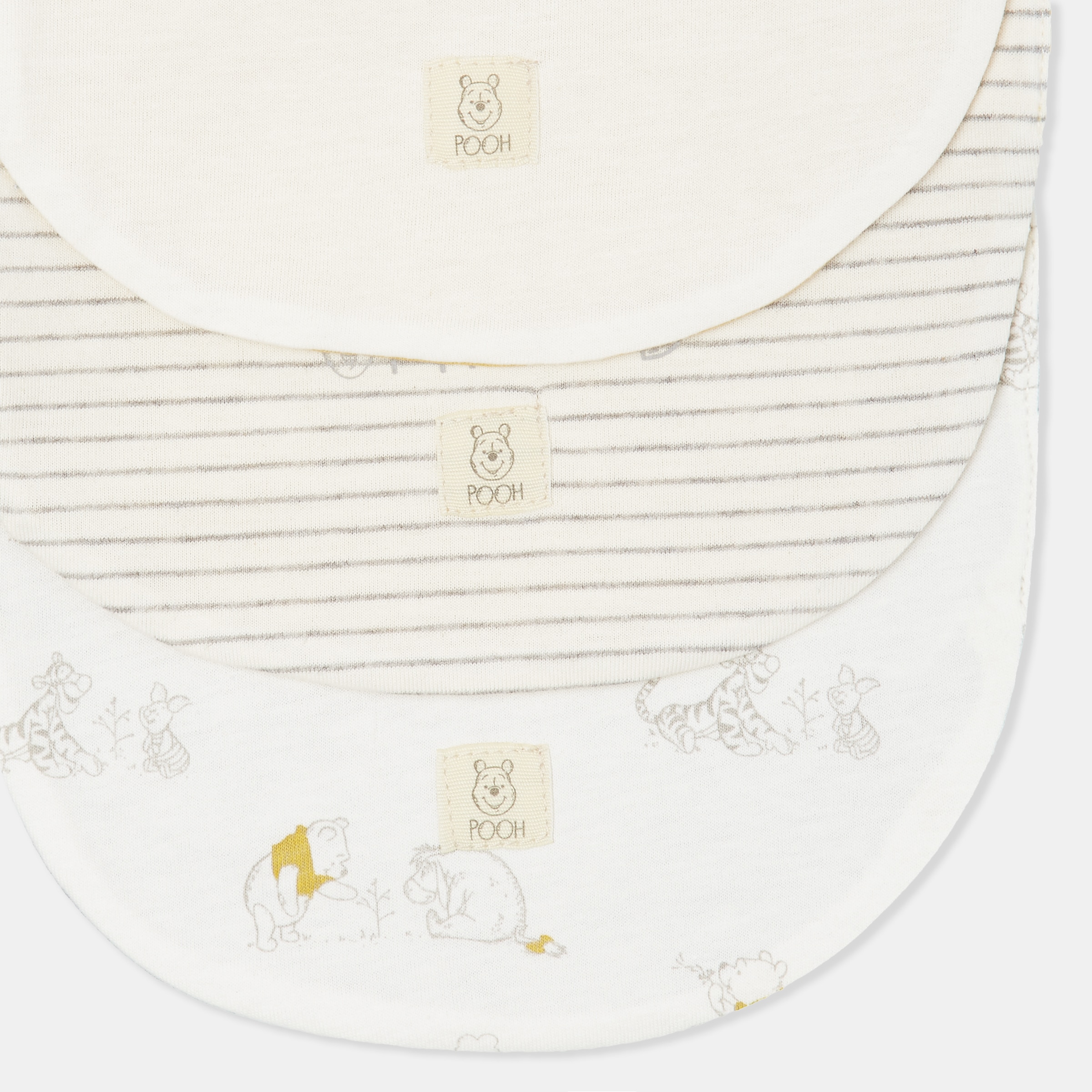 Pack de 3 Babetes Winnie the Pooh Estampados Amarelo-4