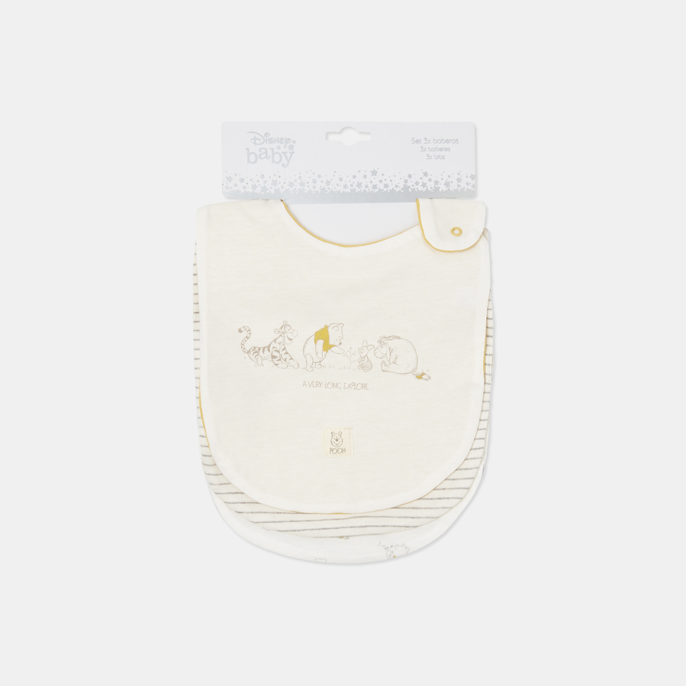 Pack de 3 Babetes Winnie the Pooh Estampados Amarelo-5