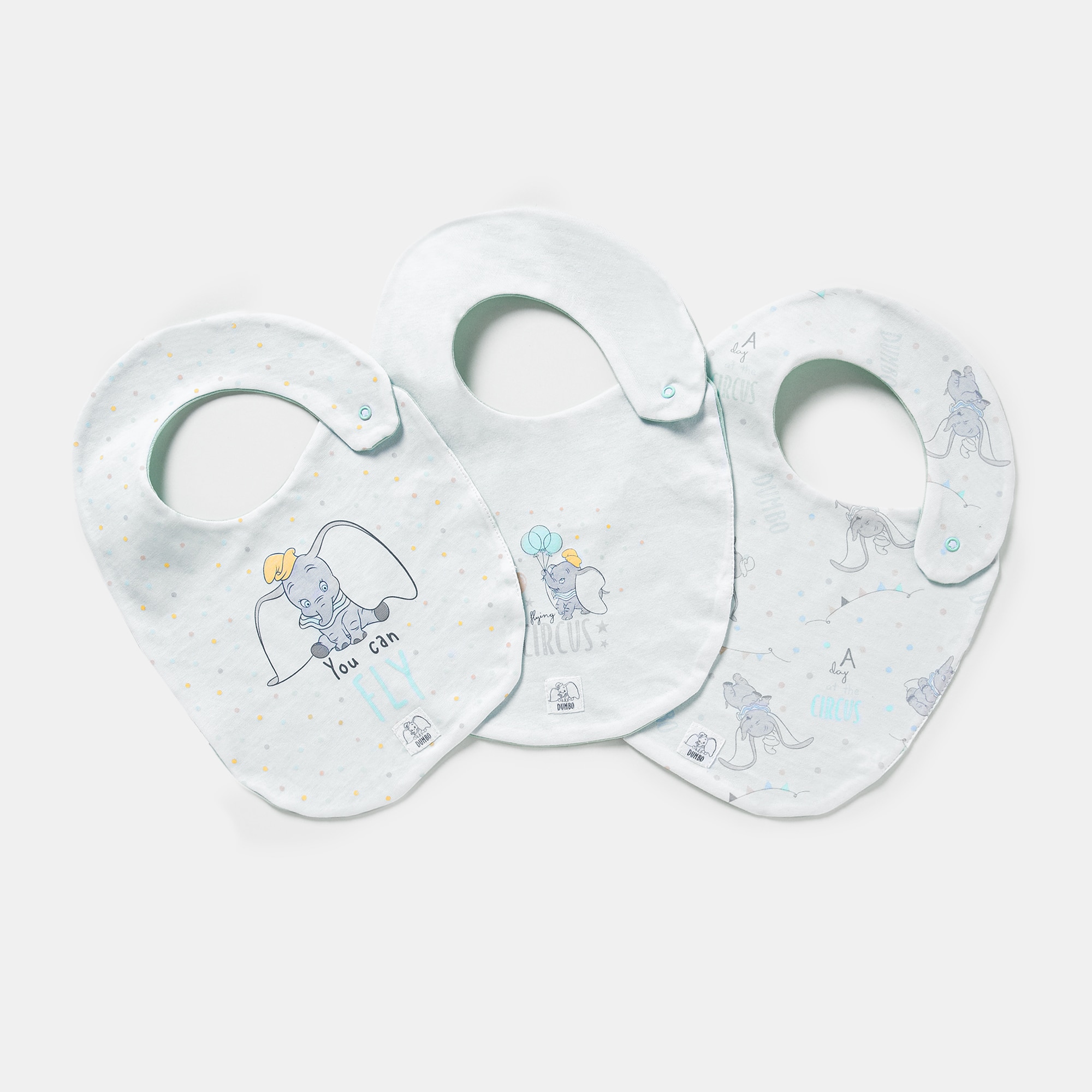 Pack de 3 Babetes Dumbo Estampados Multicolor-1