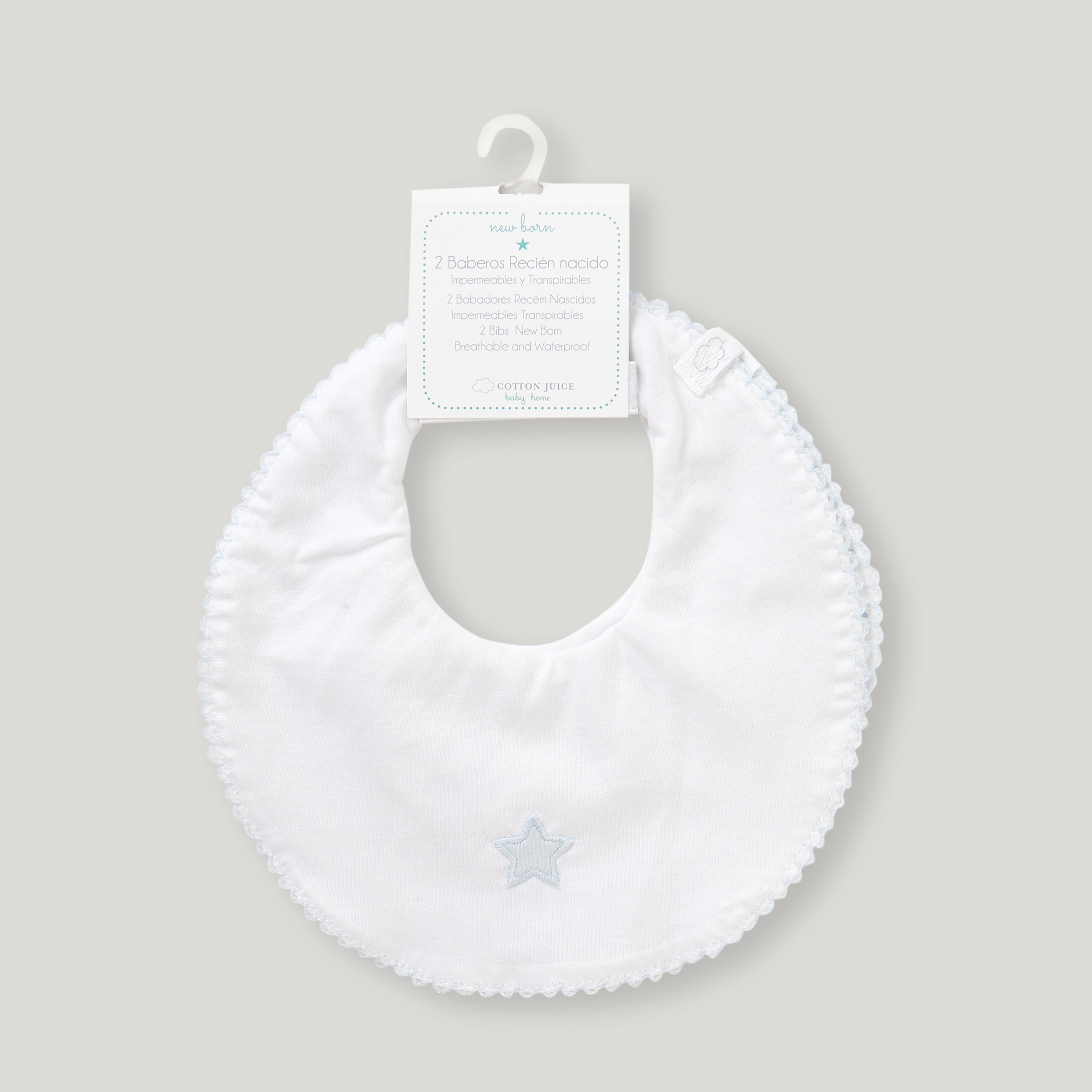 Baberos Cotton Juice Baby Home pack 2 básico puntos - Azul claro Azul claro-3