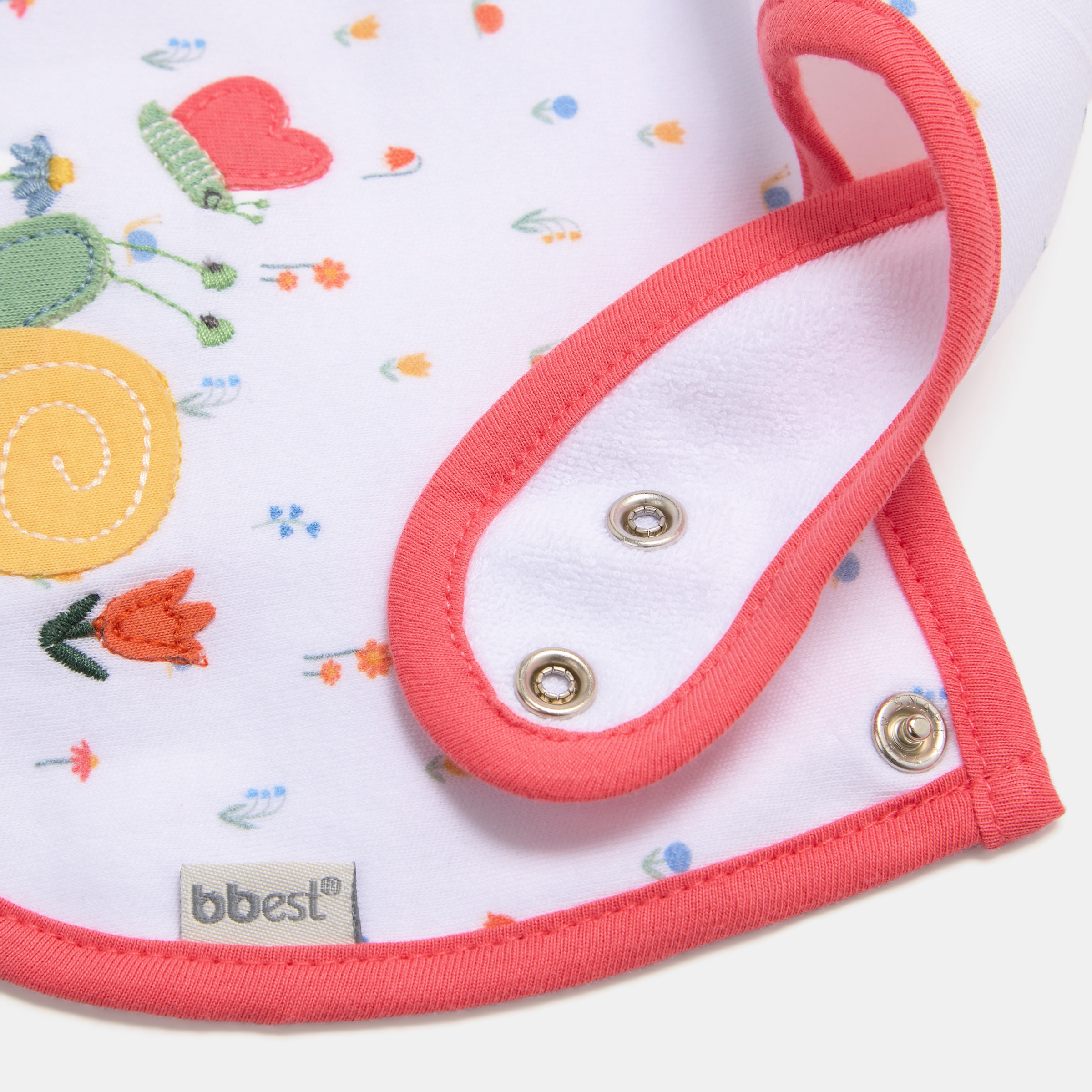 Pack de 2 Babetes Coleção Little Bugs Caracol Rosa-2