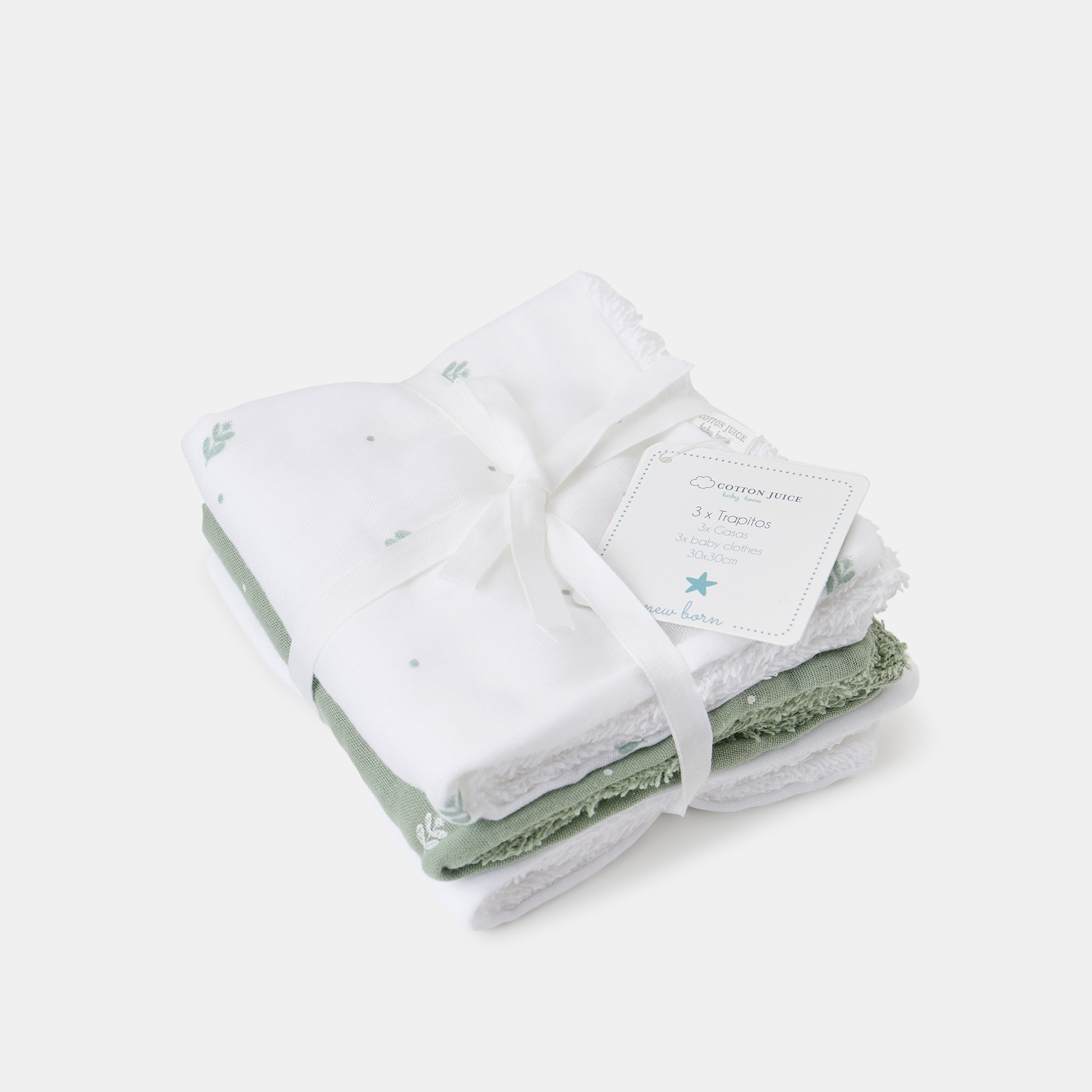 Toalha de Mãos Pack 3 New Born - 30x30 Branco-5