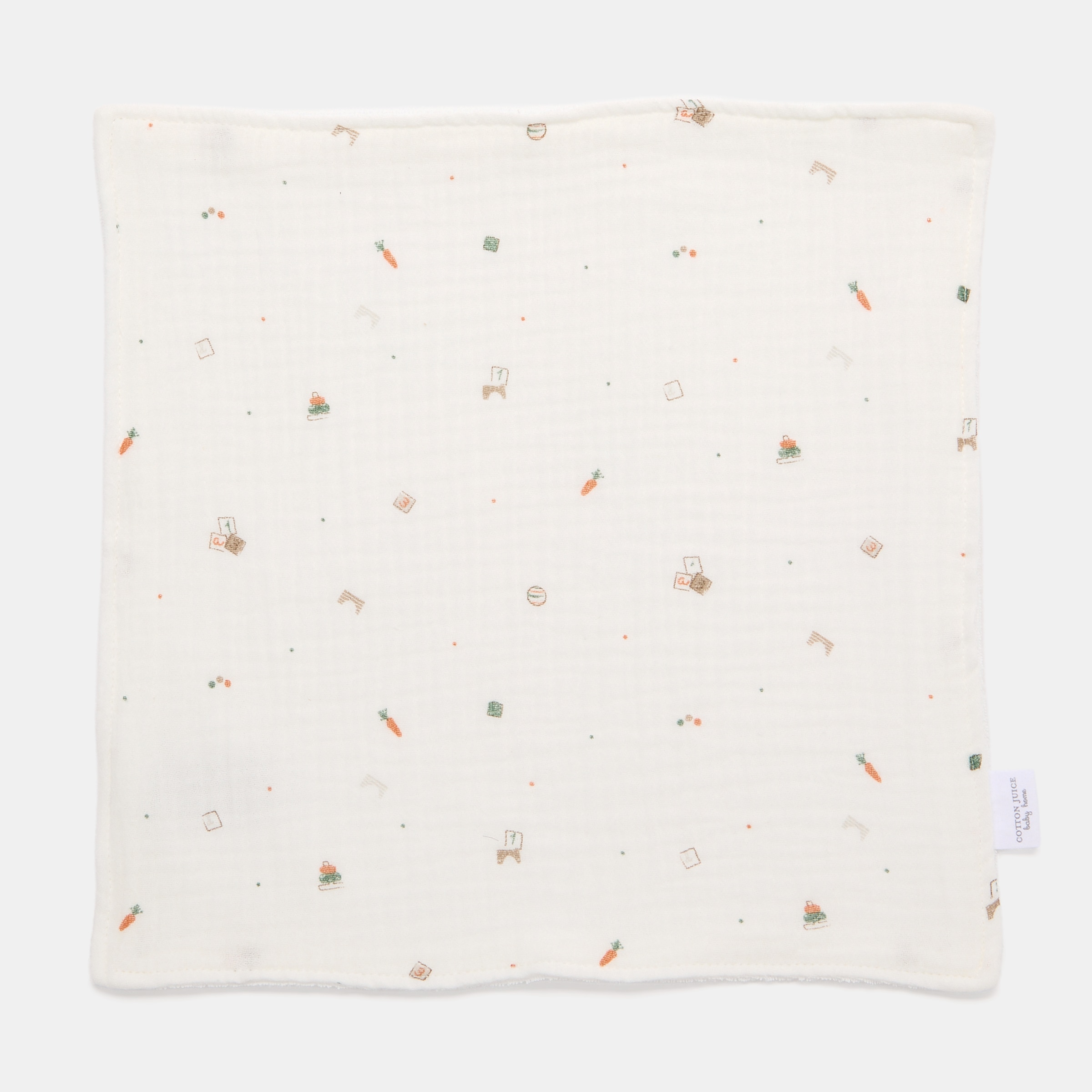 Toalhitas para mãos Cotton Juice Baby Home pack 3 un coleção Sésamo 30x30 coelhinhos Natural-2