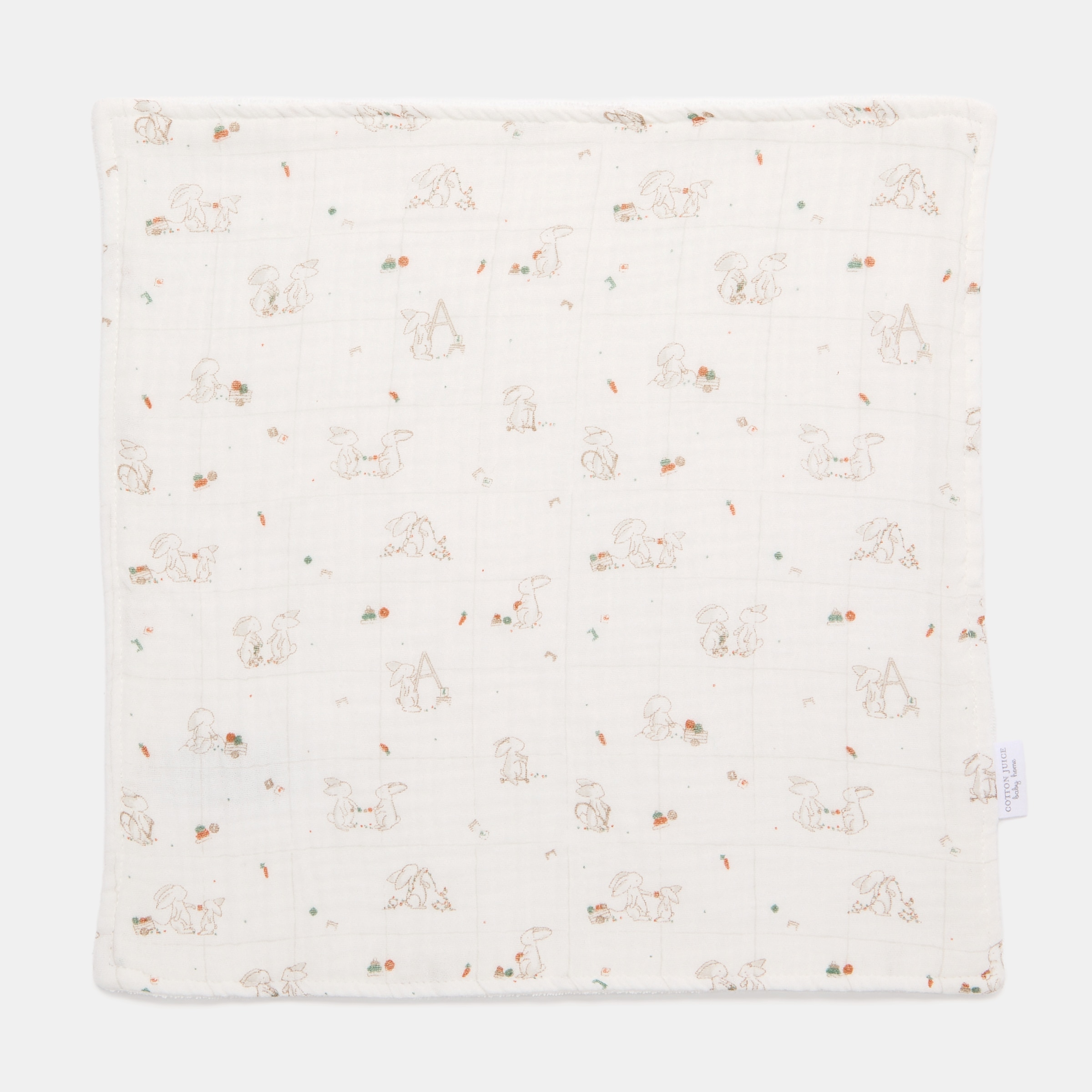 Toalhitas para mãos Cotton Juice Baby Home pack 3 un coleção Sésamo 30x30 coelhinhos Natural-3