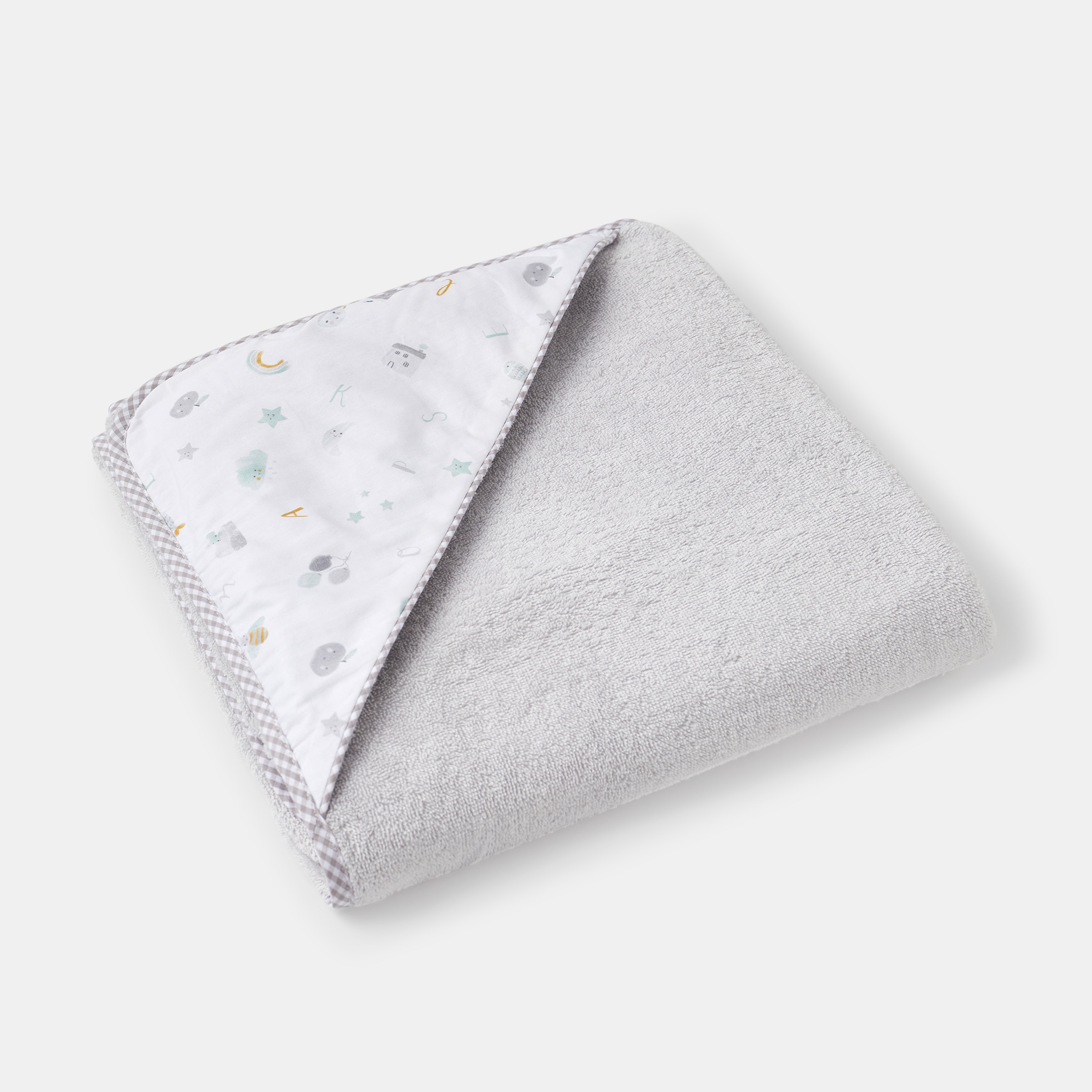 Capa de Banho Abecedário Estampado - Cinzento Cinzento-1