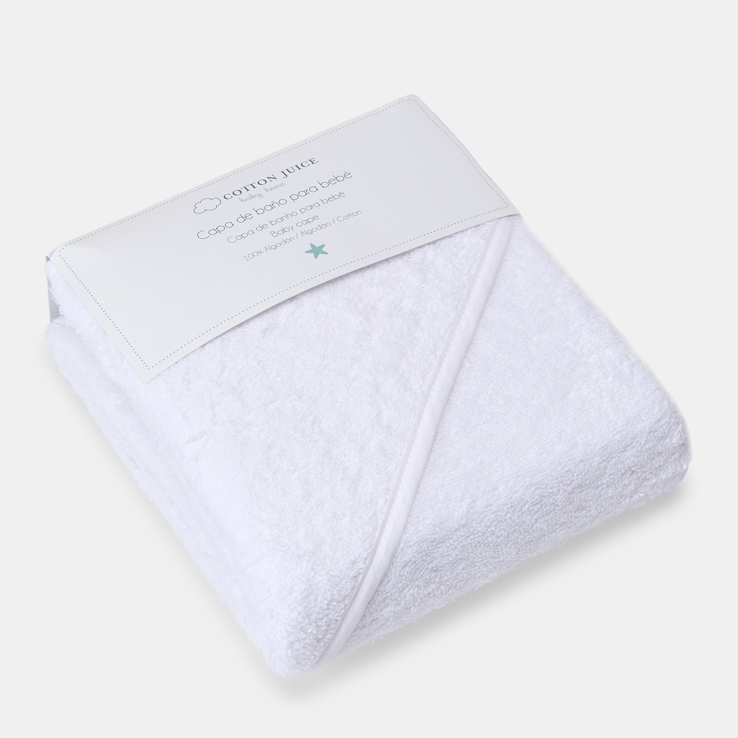 Imagen 4 de Capa baño Cotton Juice Baby Home básica lisa - Blanco Blanco
