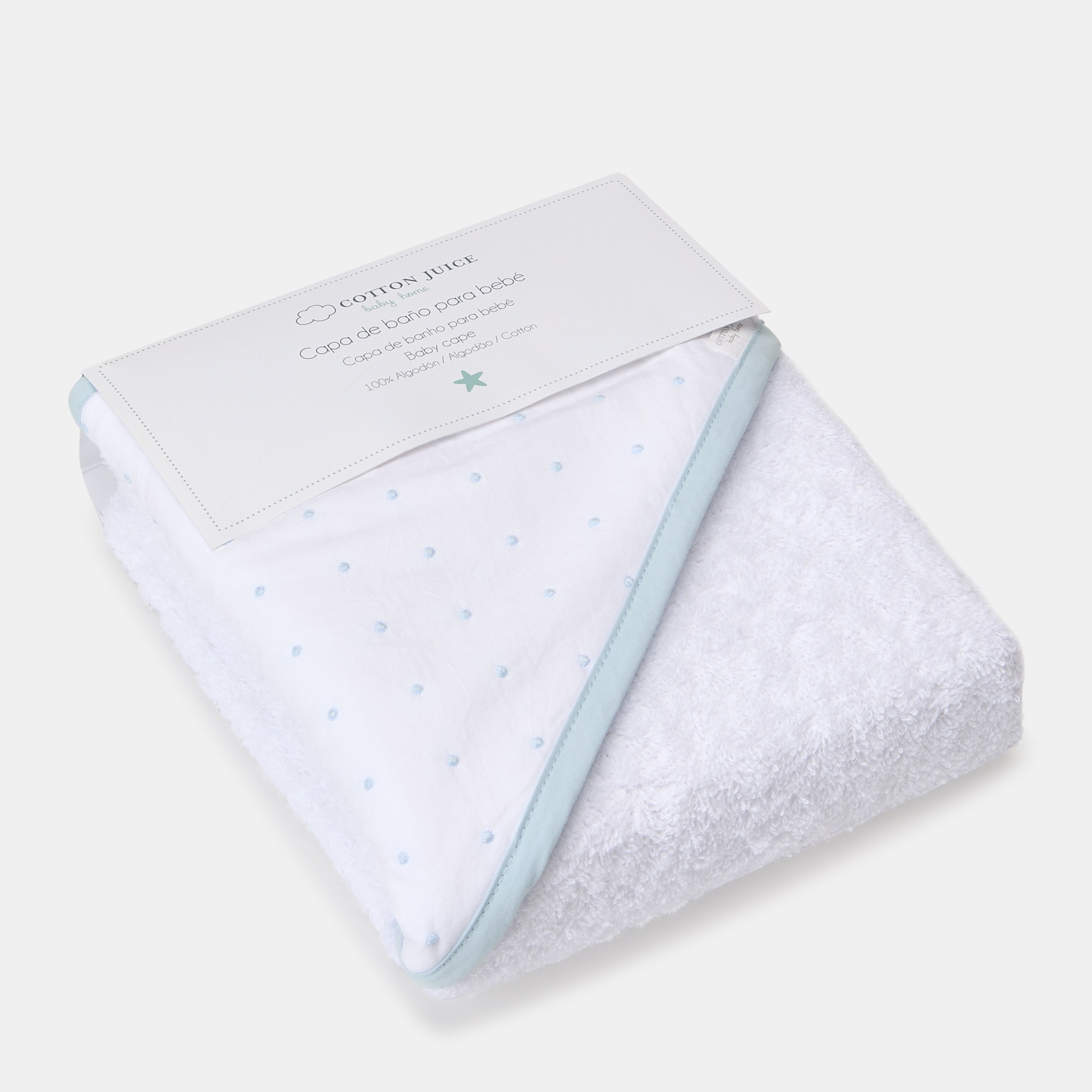 Imagen 4 de Capa baño Cotton Juice Baby Home capucha bodoques - Azul celeste Azul celeste